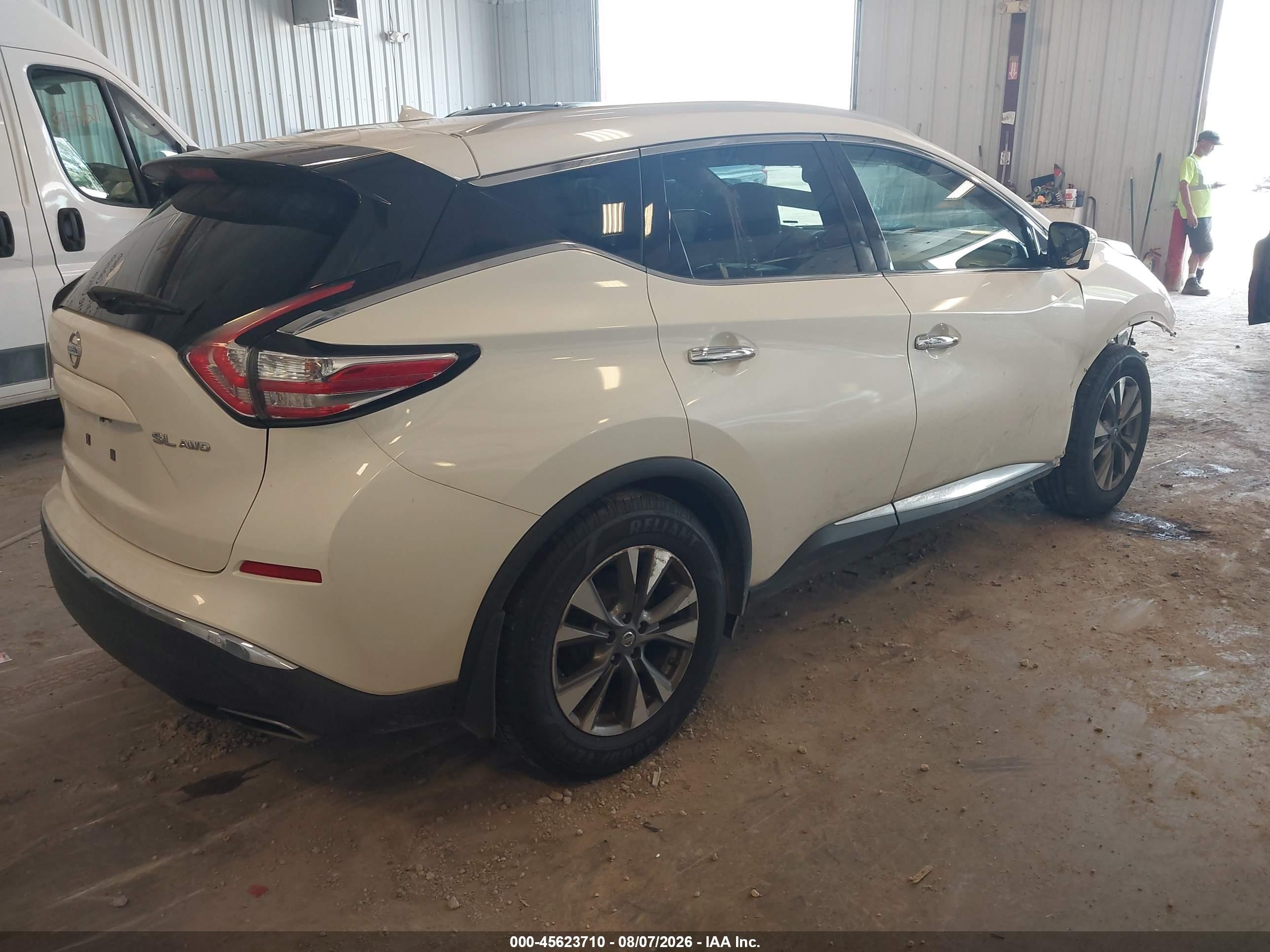 2015 Nissan Murano Platinum/s/sl/sv White vin: 5N1AZ2MH1FN278628