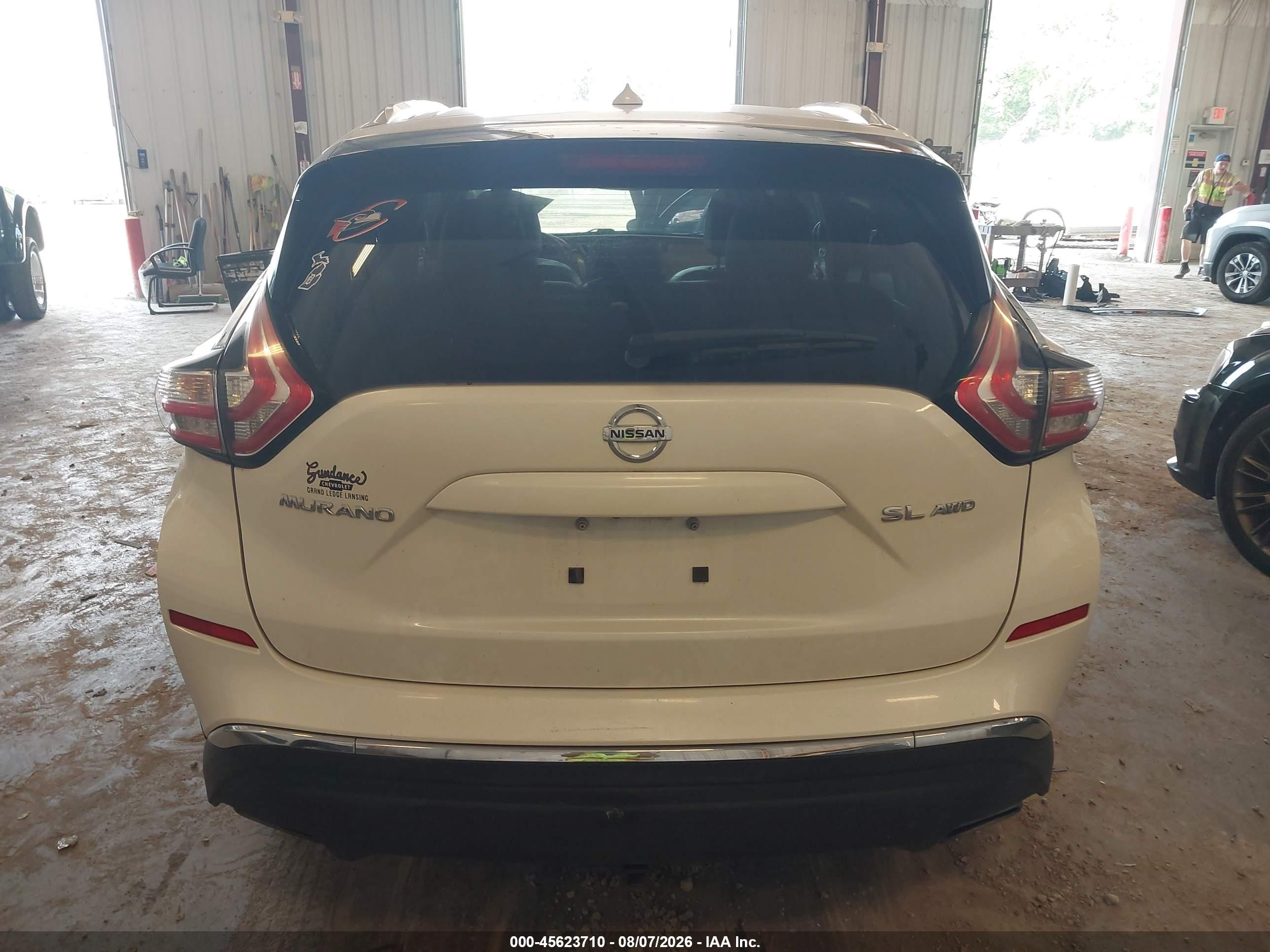 2015 Nissan Murano Platinum/s/sl/sv White vin: 5N1AZ2MH1FN278628