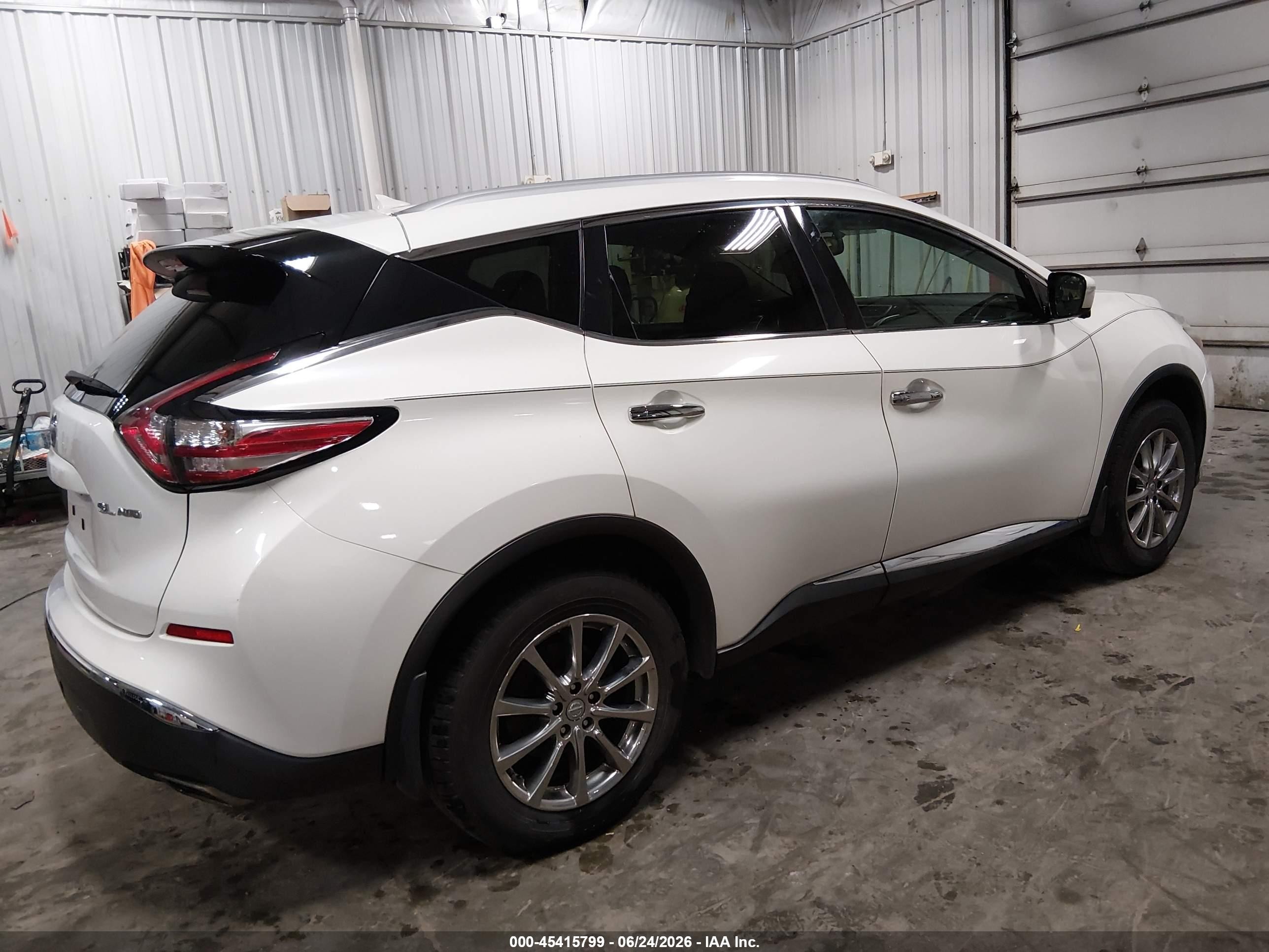 2015 Nissan Murano Sl White vin: 5N1AZ2MH1FN284543