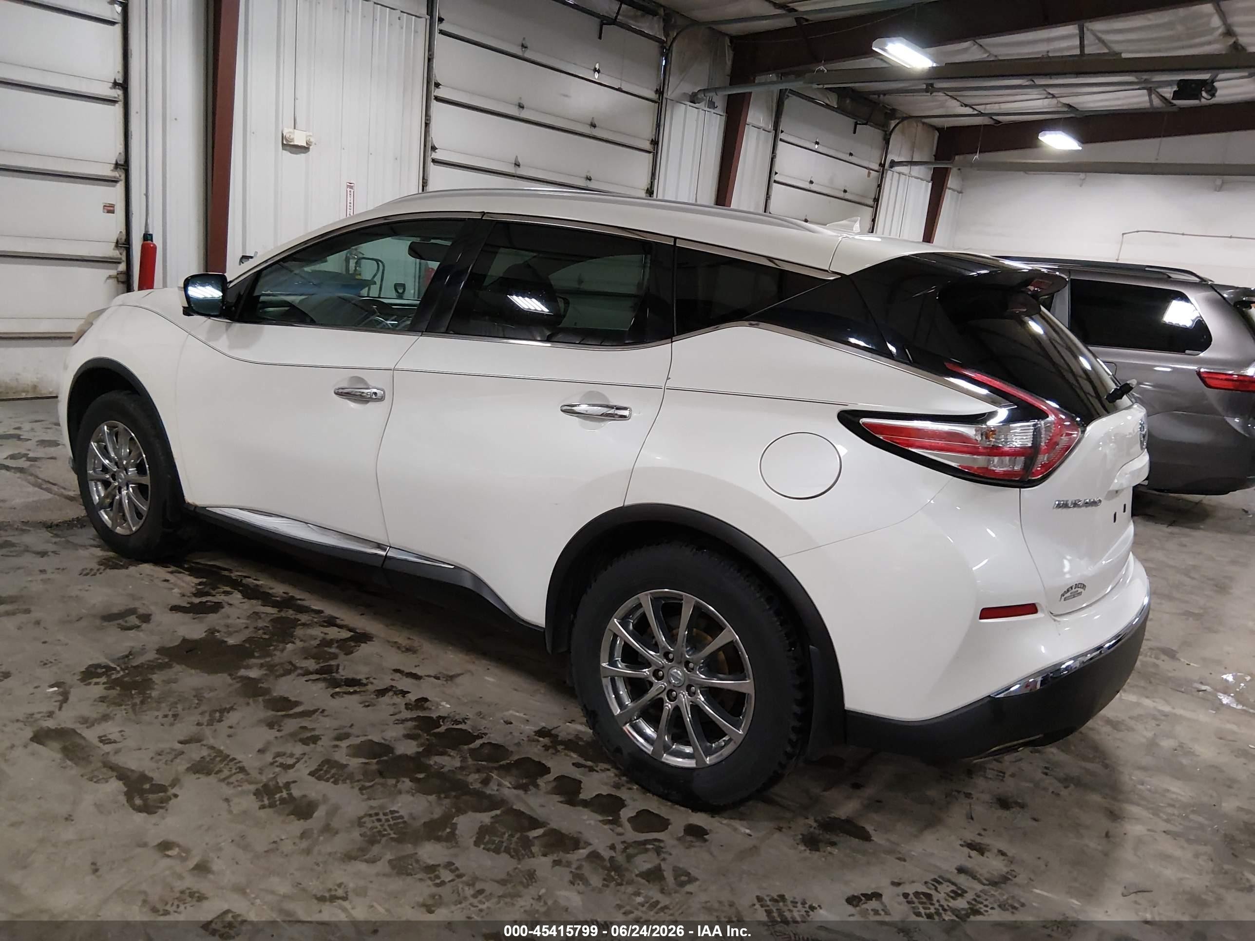 2015 Nissan Murano Sl White vin: 5N1AZ2MH1FN284543
