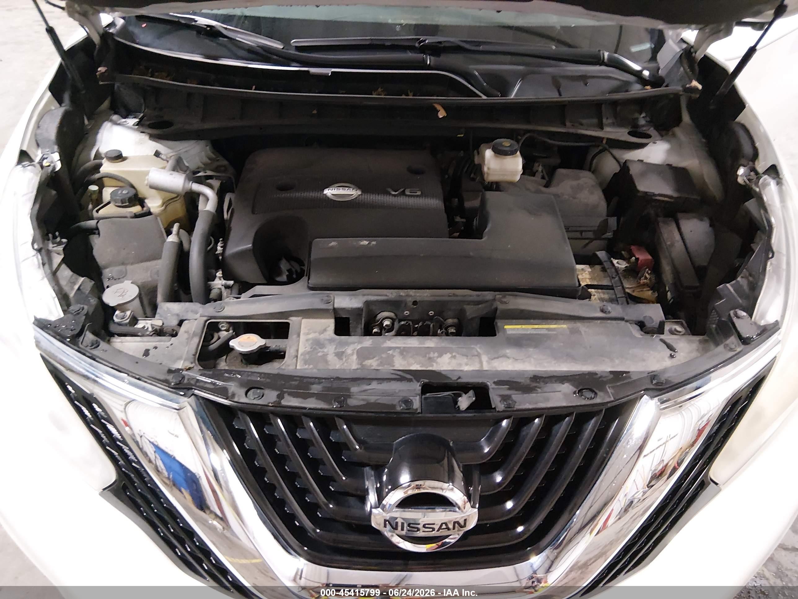2015 Nissan Murano Sl White vin: 5N1AZ2MH1FN284543