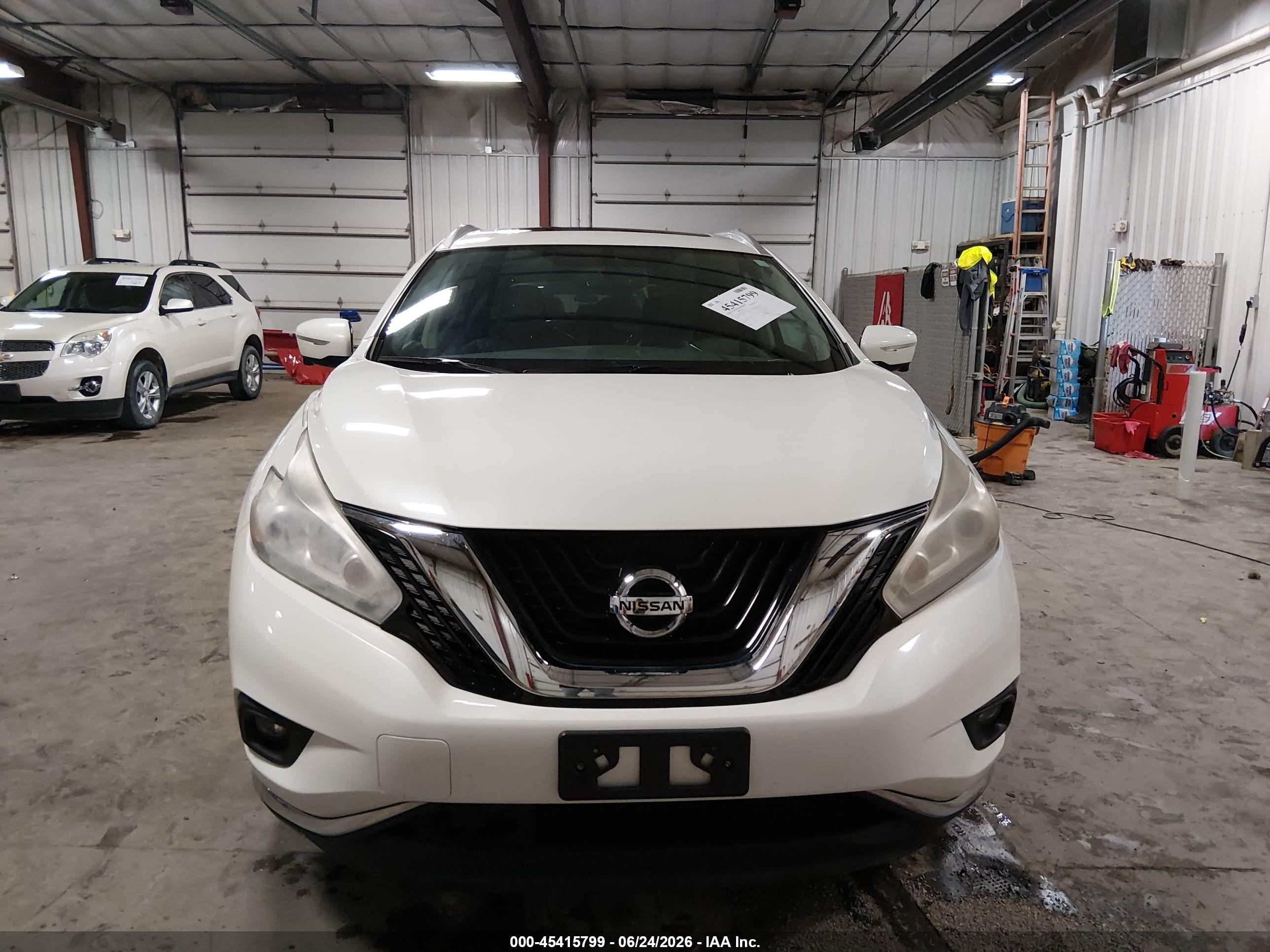2015 Nissan Murano Sl White vin: 5N1AZ2MH1FN284543