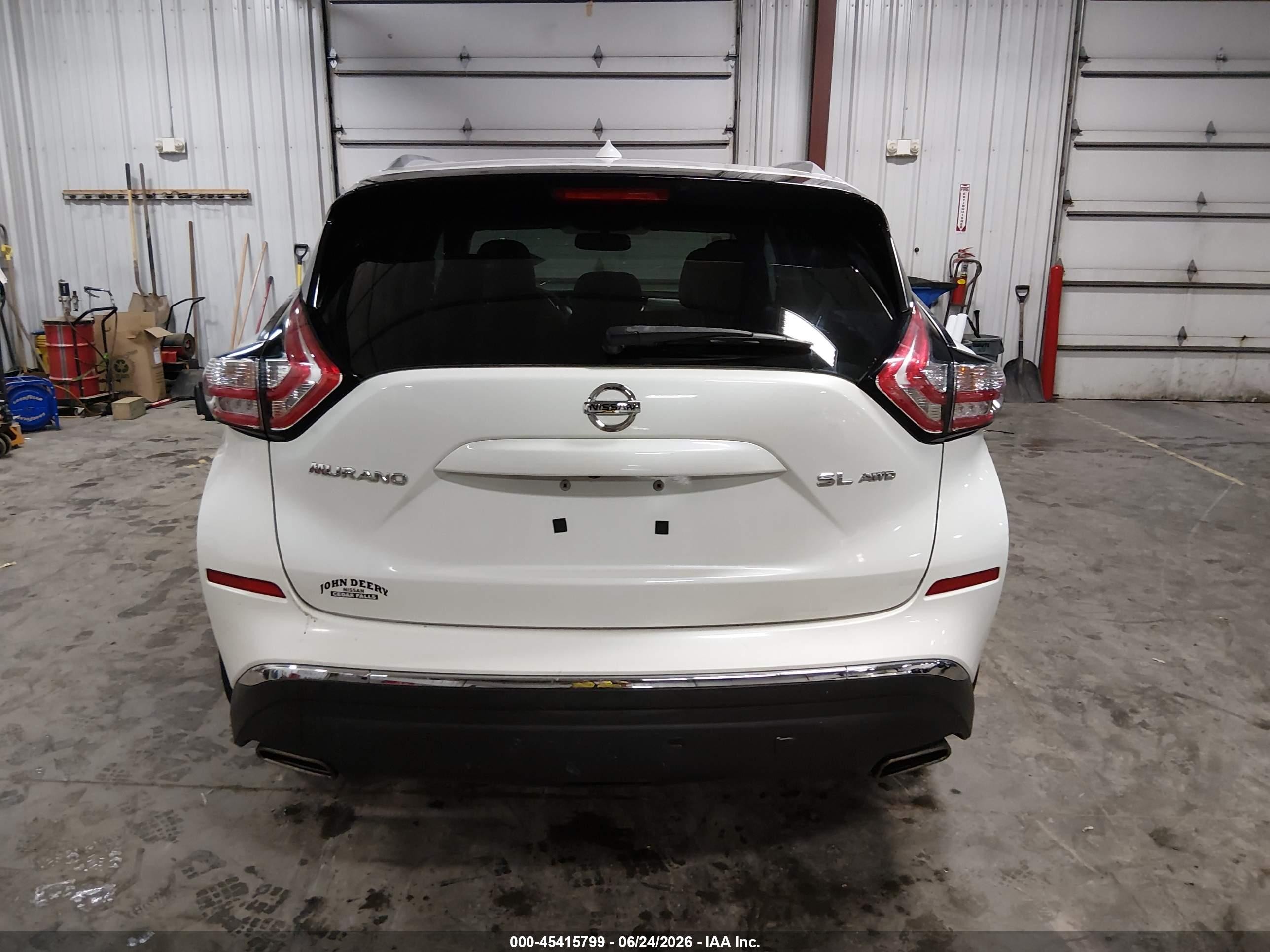 2015 Nissan Murano Sl White vin: 5N1AZ2MH1FN284543