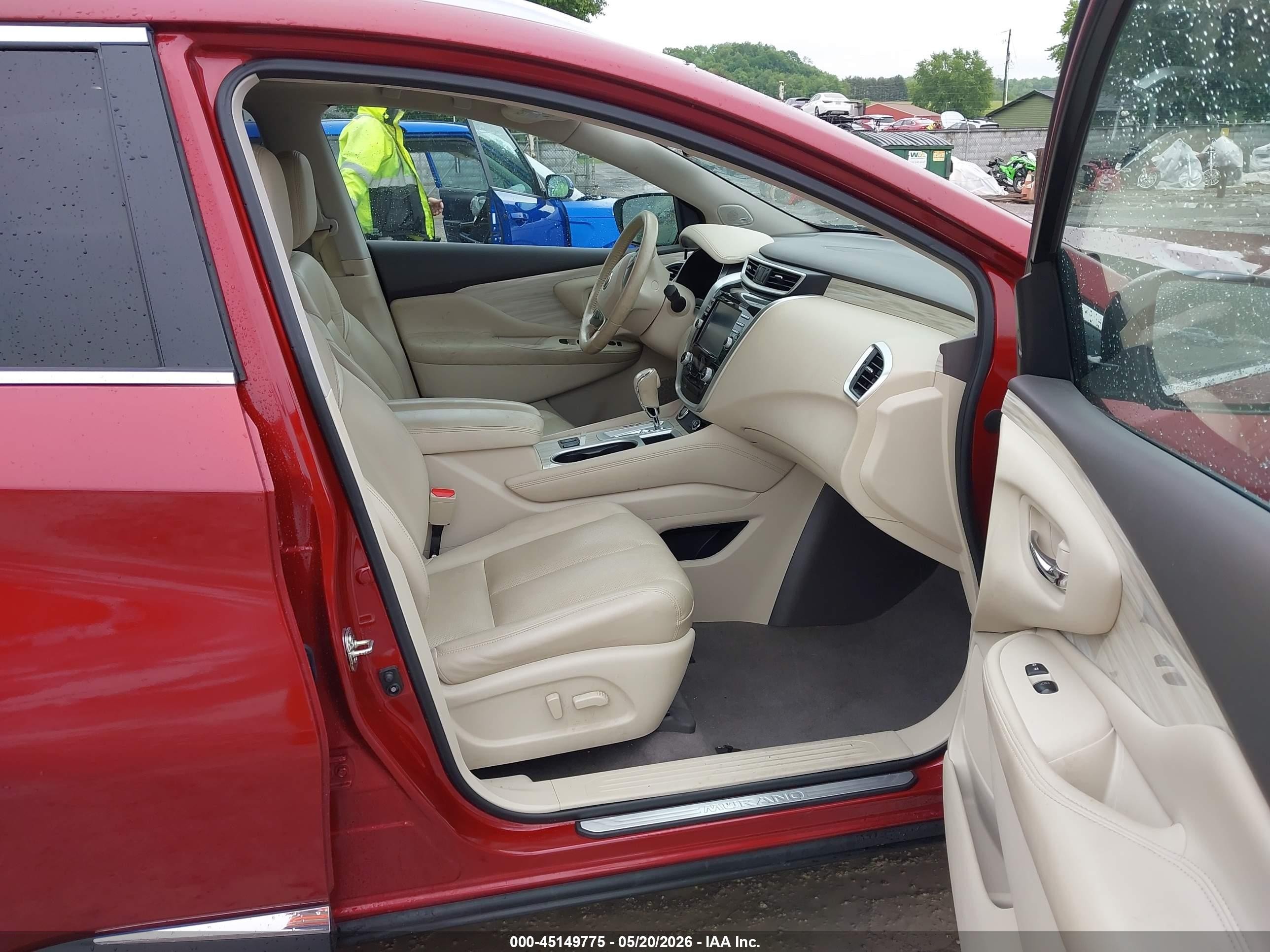 2018 Nissan Murano Sl Красный vin: 5N1AZ2MH1JN151418