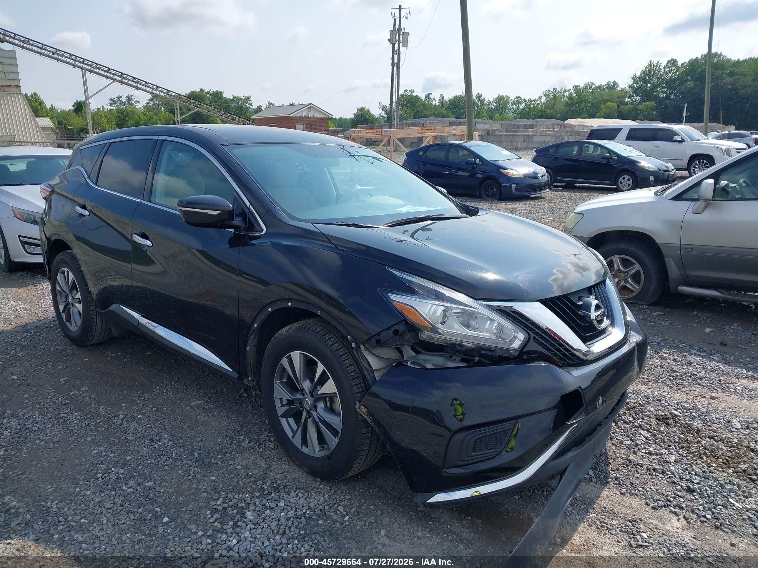 2015 Nissan Murano S Black vin: 5N1AZ2MH2FN203338