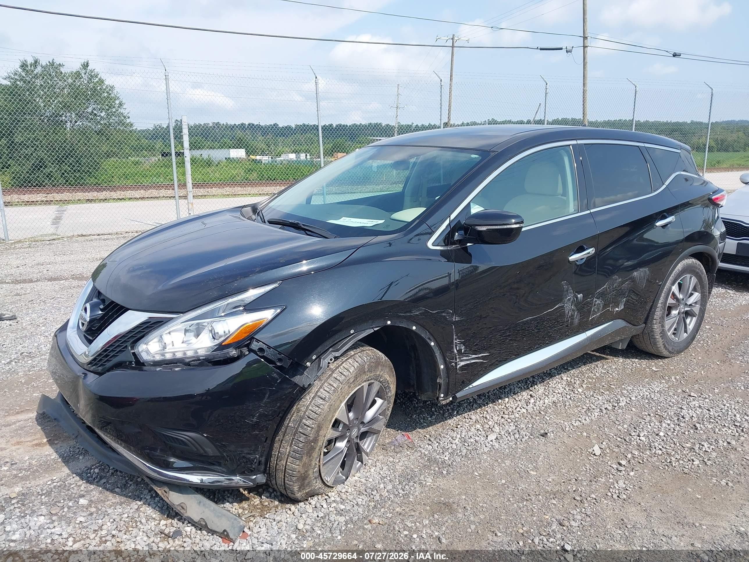 2015 Nissan Murano S Black vin: 5N1AZ2MH2FN203338