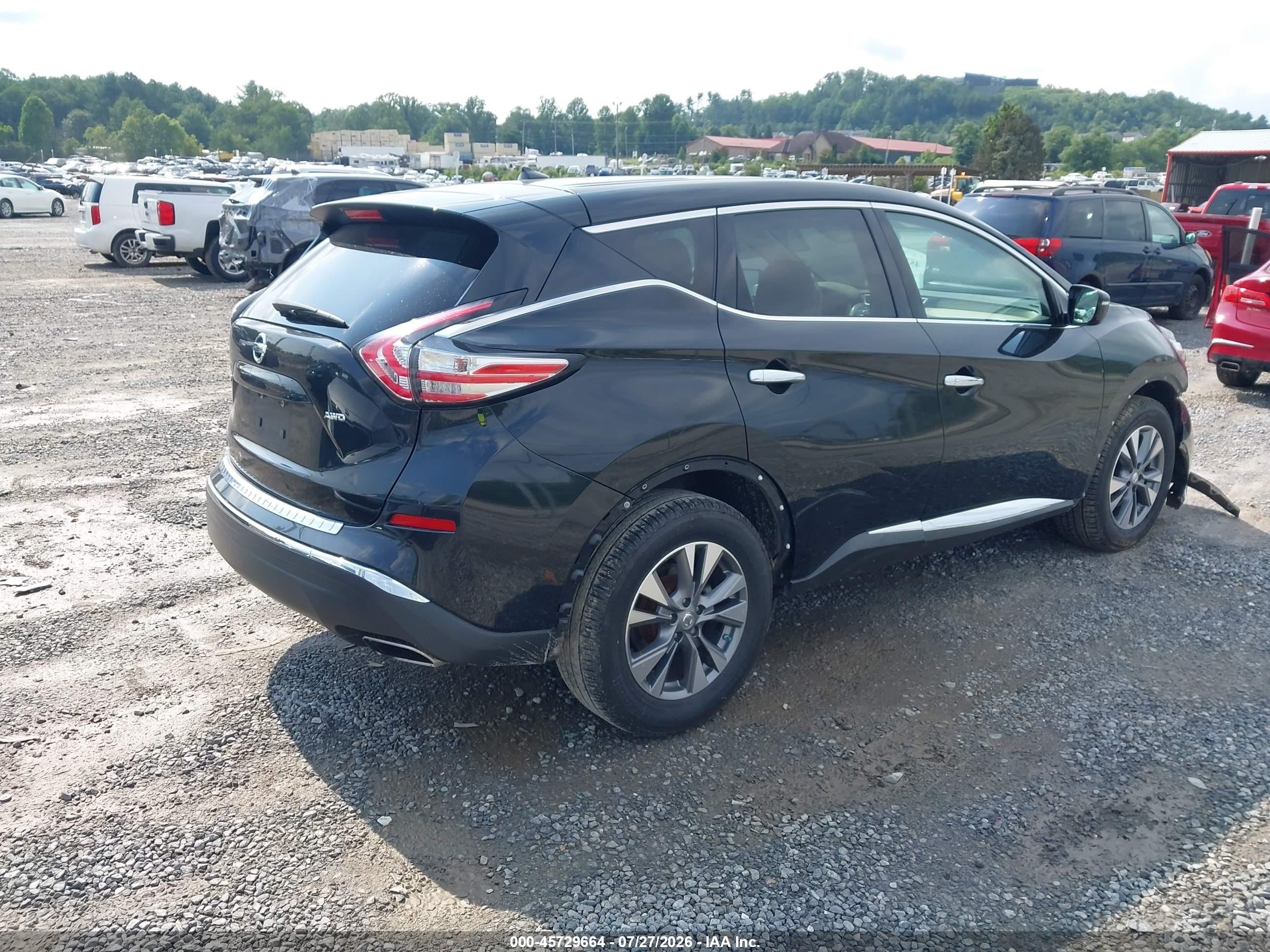 2015 Nissan Murano S Black vin: 5N1AZ2MH2FN203338