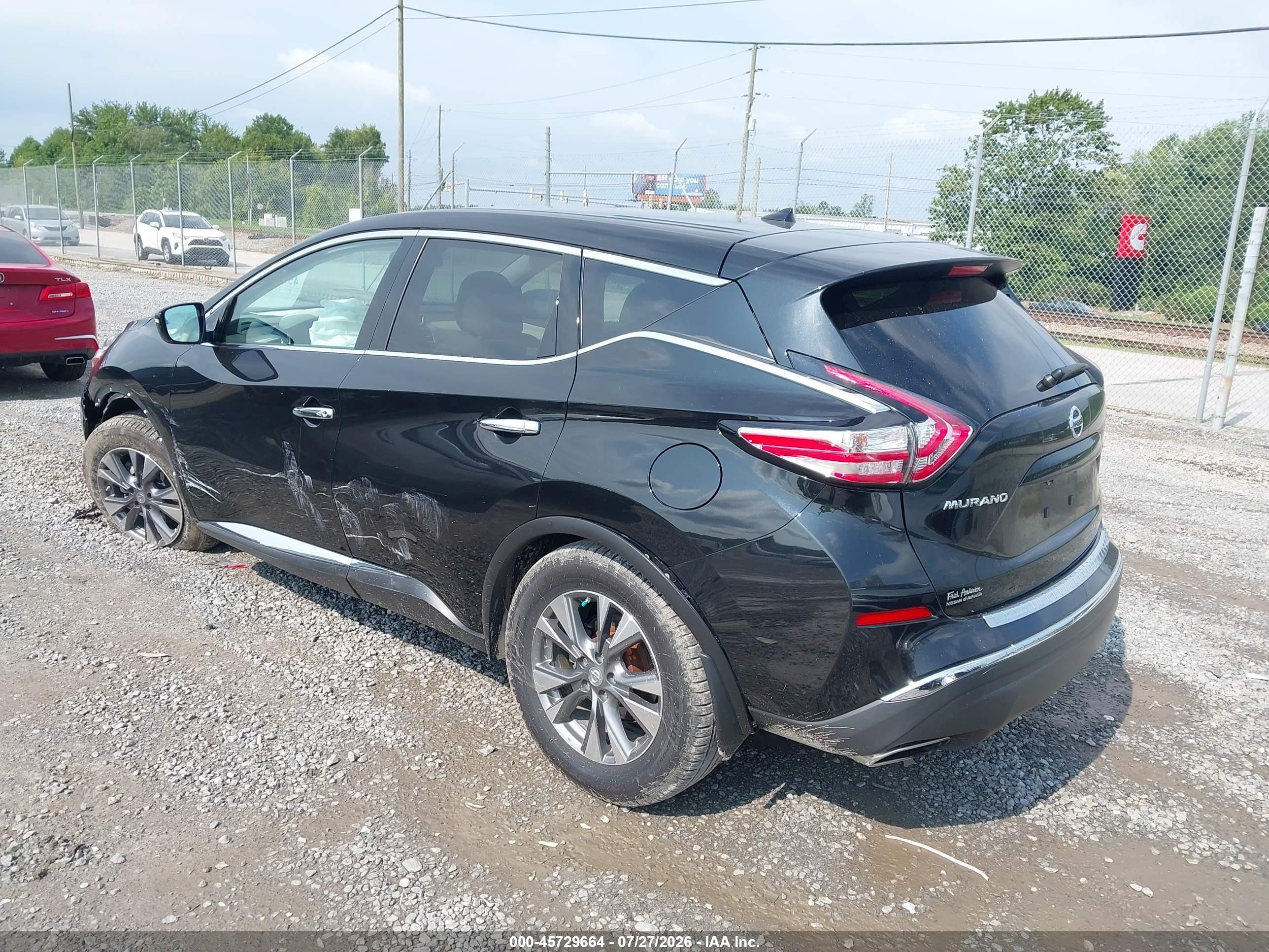 2015 Nissan Murano S Black vin: 5N1AZ2MH2FN203338