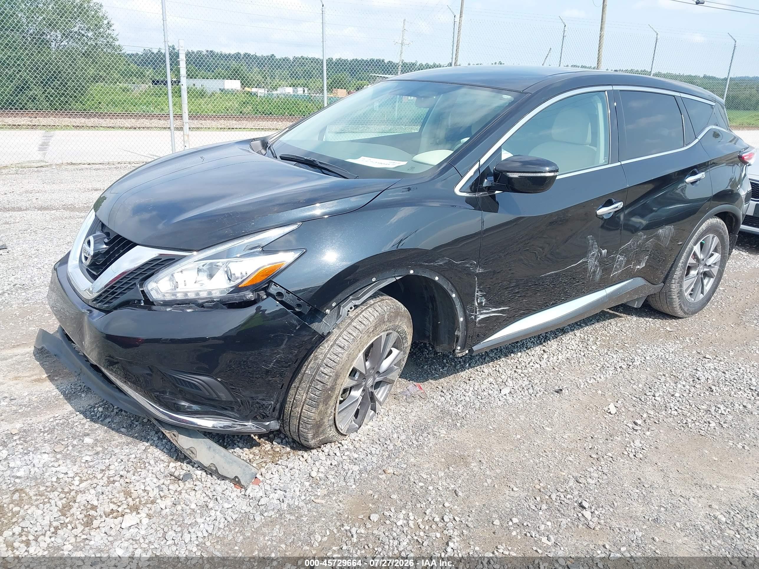 2015 Nissan Murano S Black vin: 5N1AZ2MH2FN203338