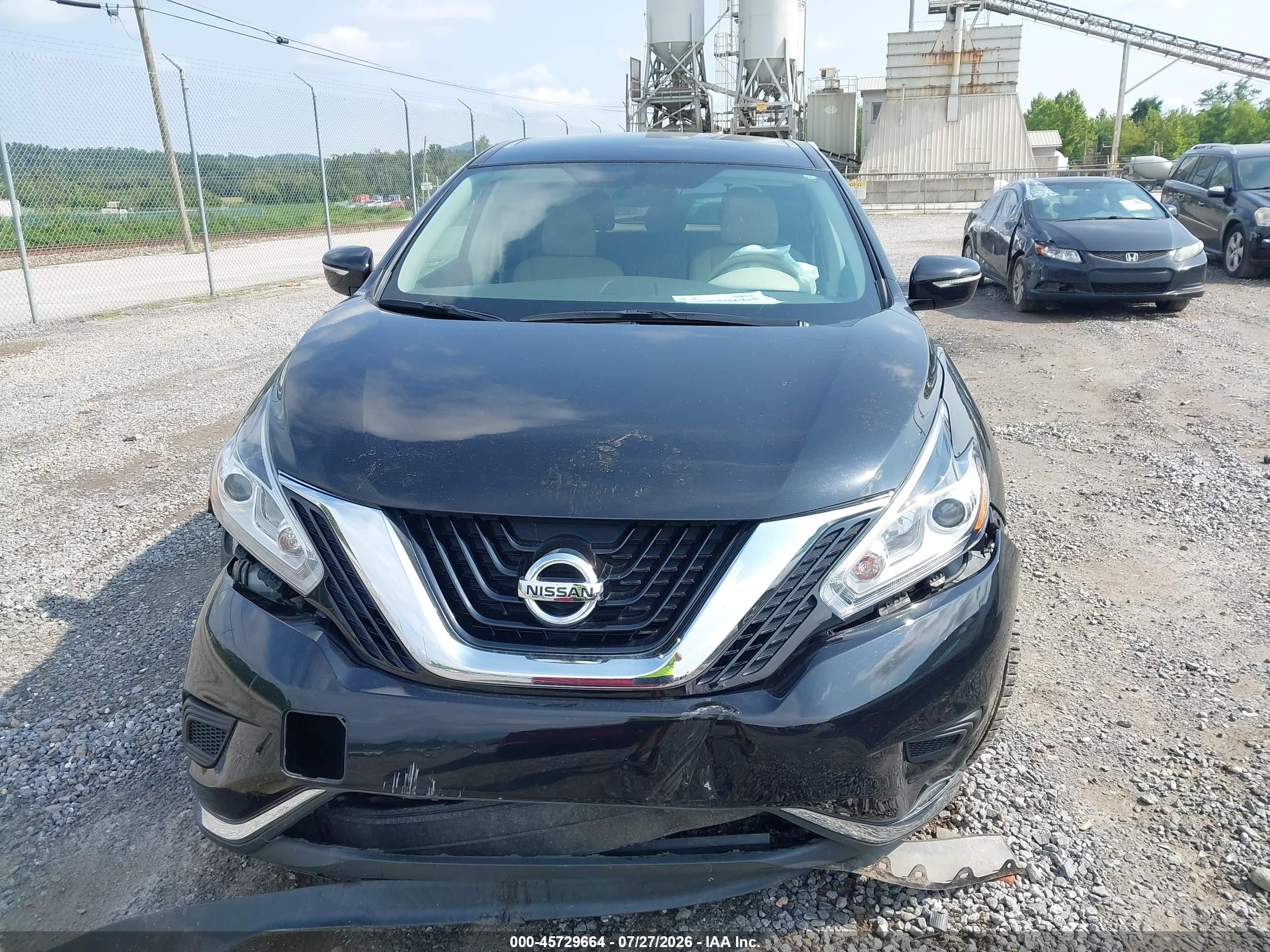 2015 Nissan Murano S Black vin: 5N1AZ2MH2FN203338