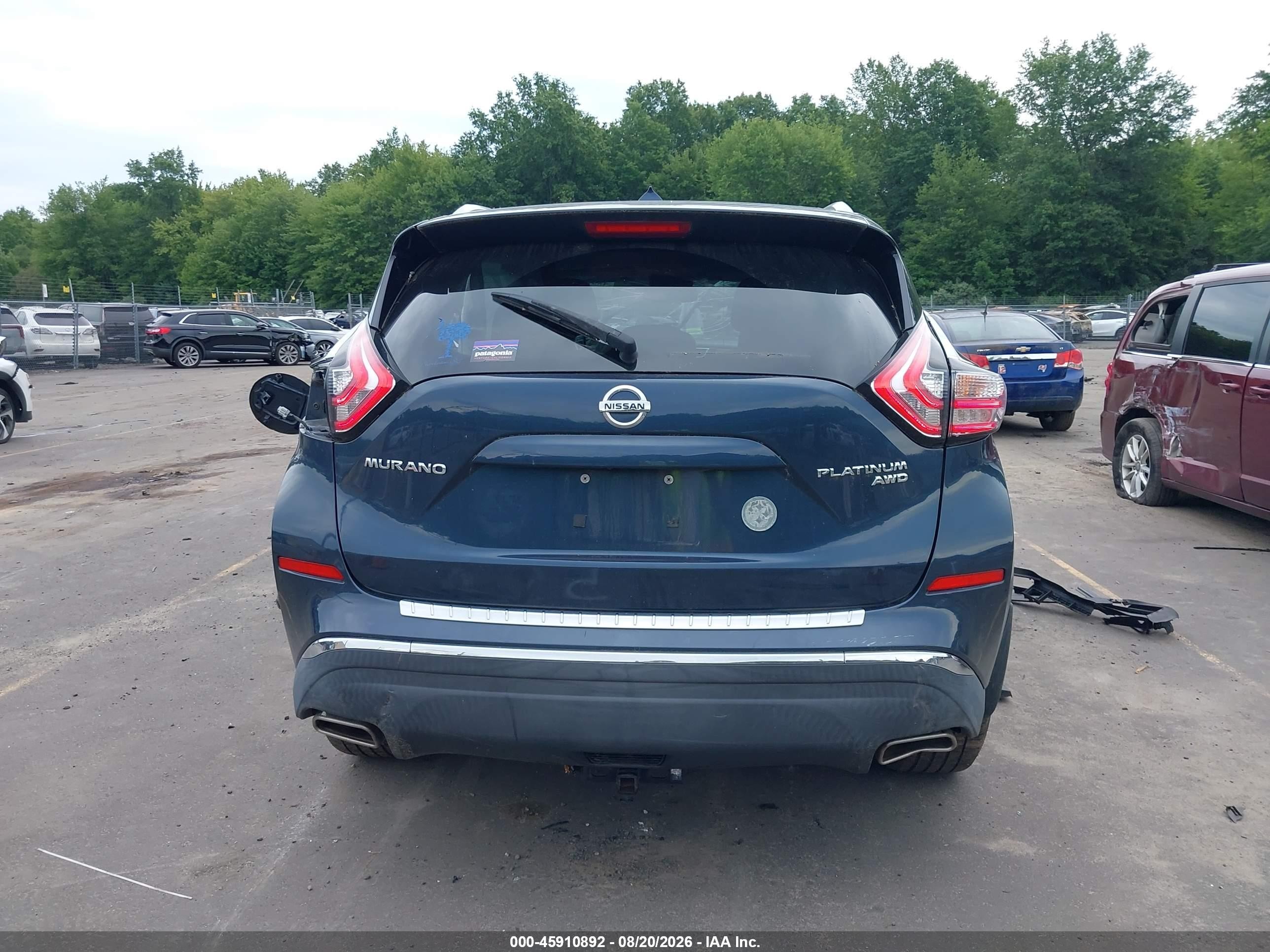 2015 Nissan Murano Platinum Dark Blue vin: 5N1AZ2MH2FN209365