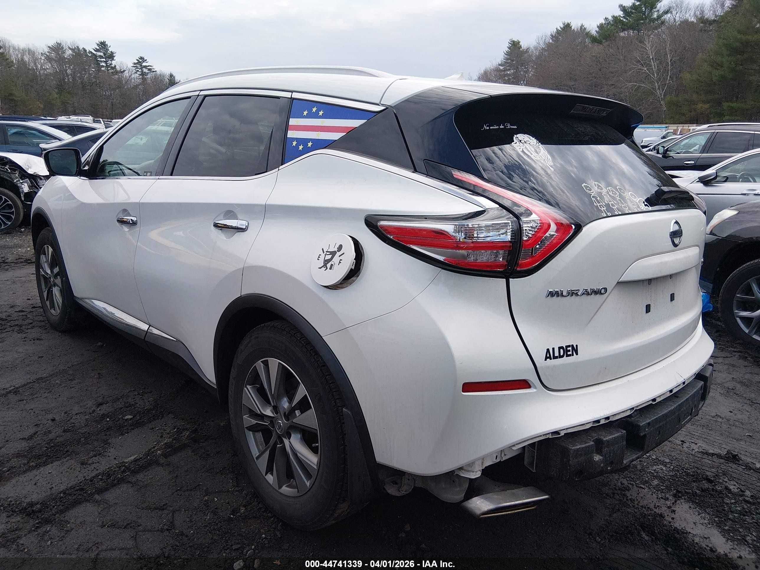 2015 Nissan Murano Platinum/s/sl/sv Белый vin: 5N1AZ2MH2FN217871