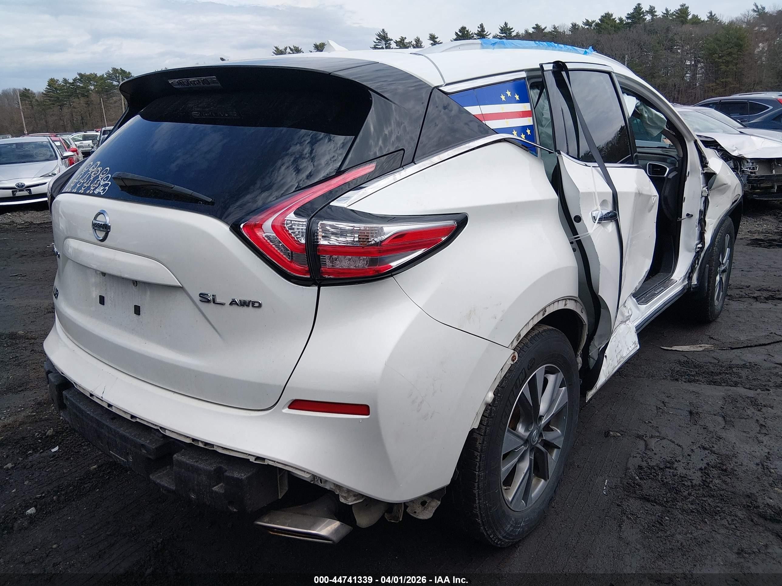 2015 Nissan Murano Platinum/s/sl/sv Белый vin: 5N1AZ2MH2FN217871