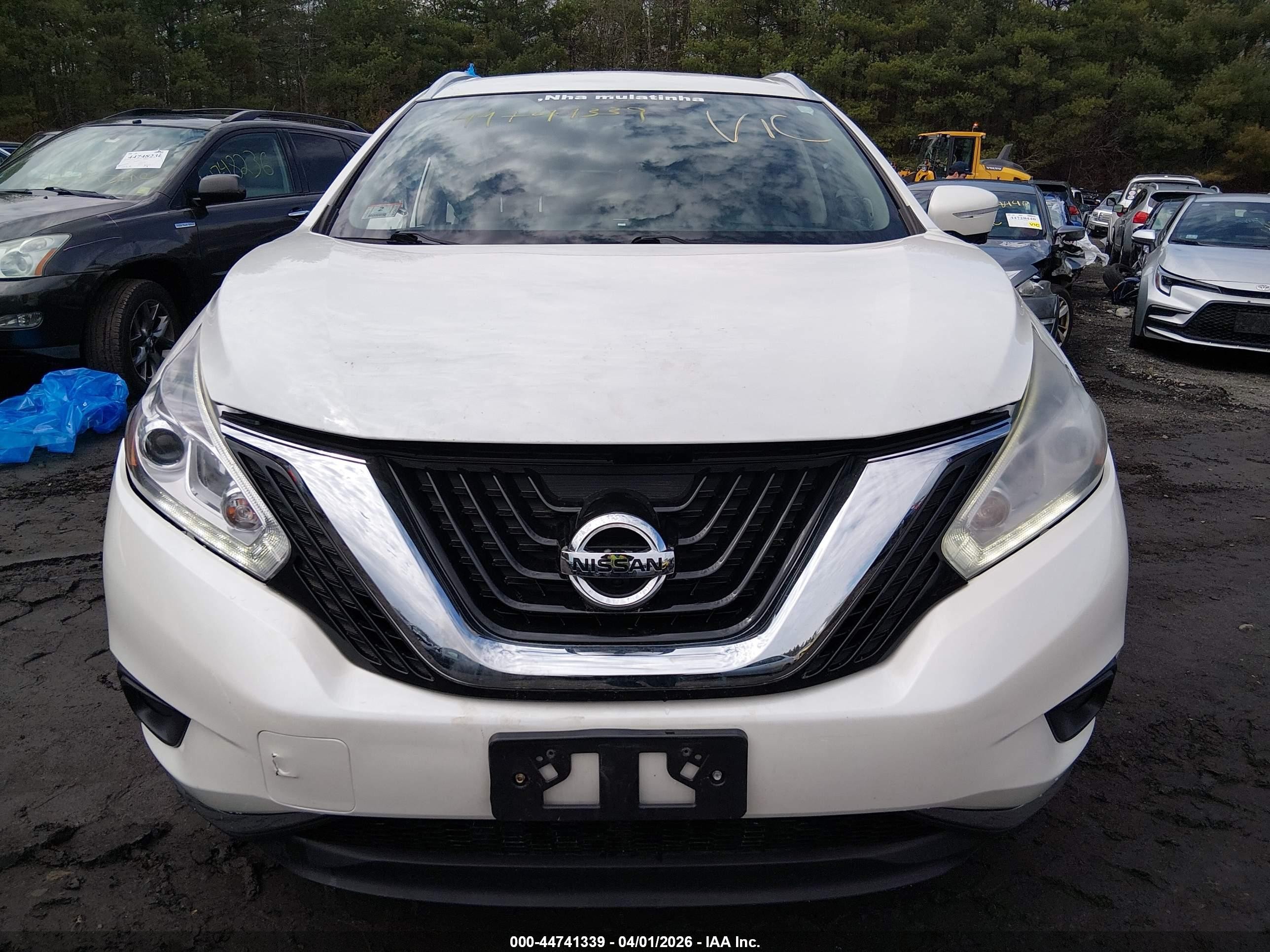 2015 Nissan Murano Platinum/s/sl/sv Белый vin: 5N1AZ2MH2FN217871