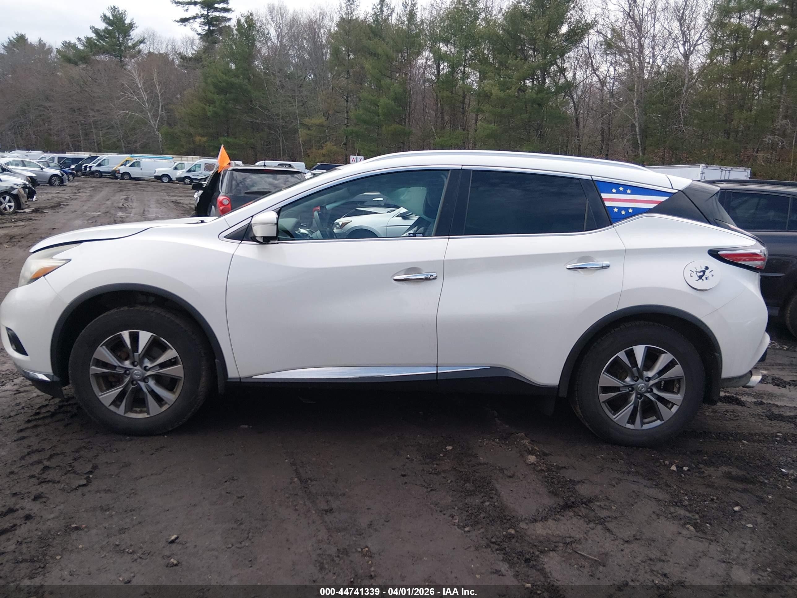 2015 Nissan Murano Platinum/s/sl/sv Белый vin: 5N1AZ2MH2FN217871