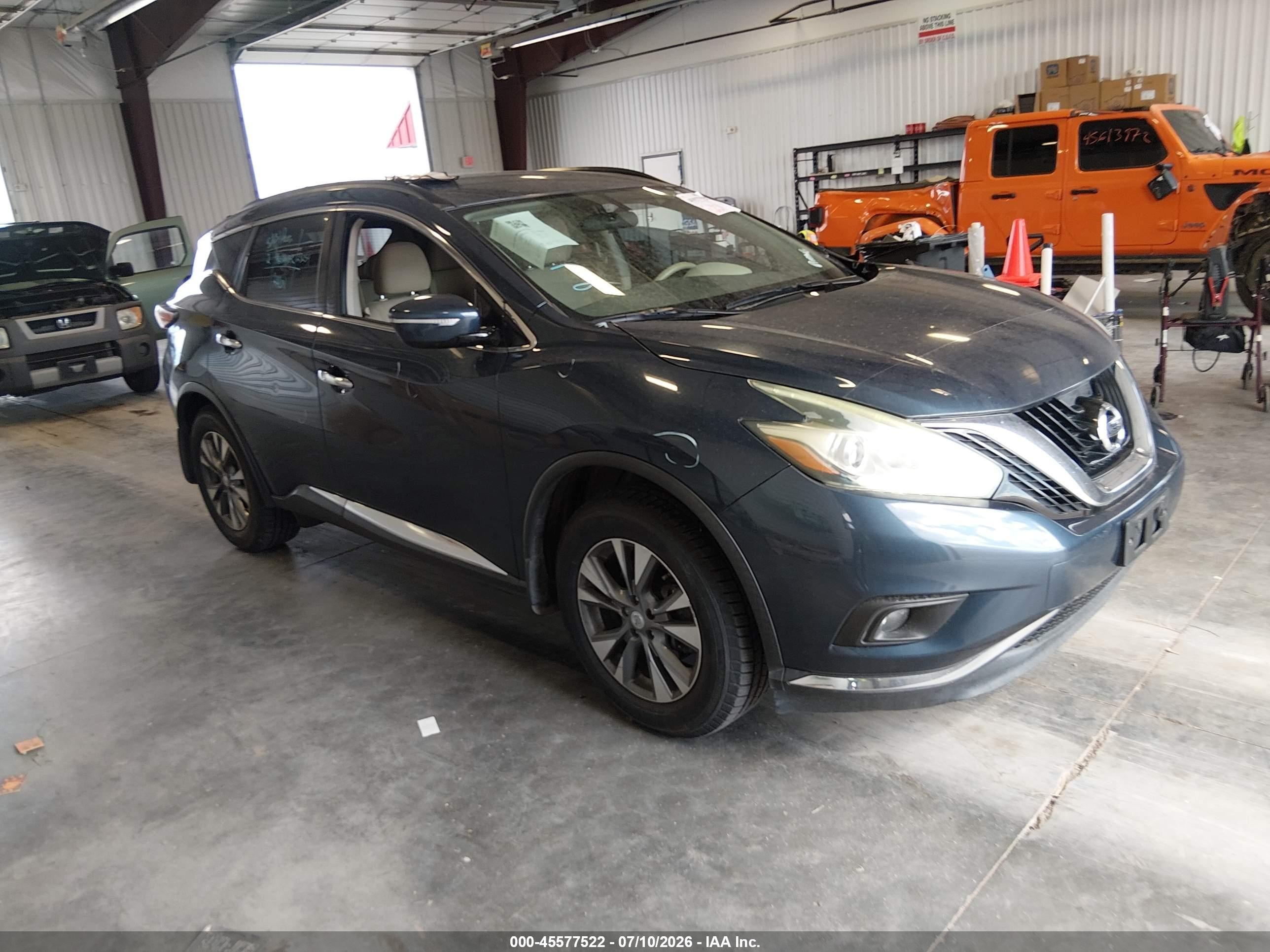 2015 Nissan Murano Sv Black vin: 5N1AZ2MH2FN219247