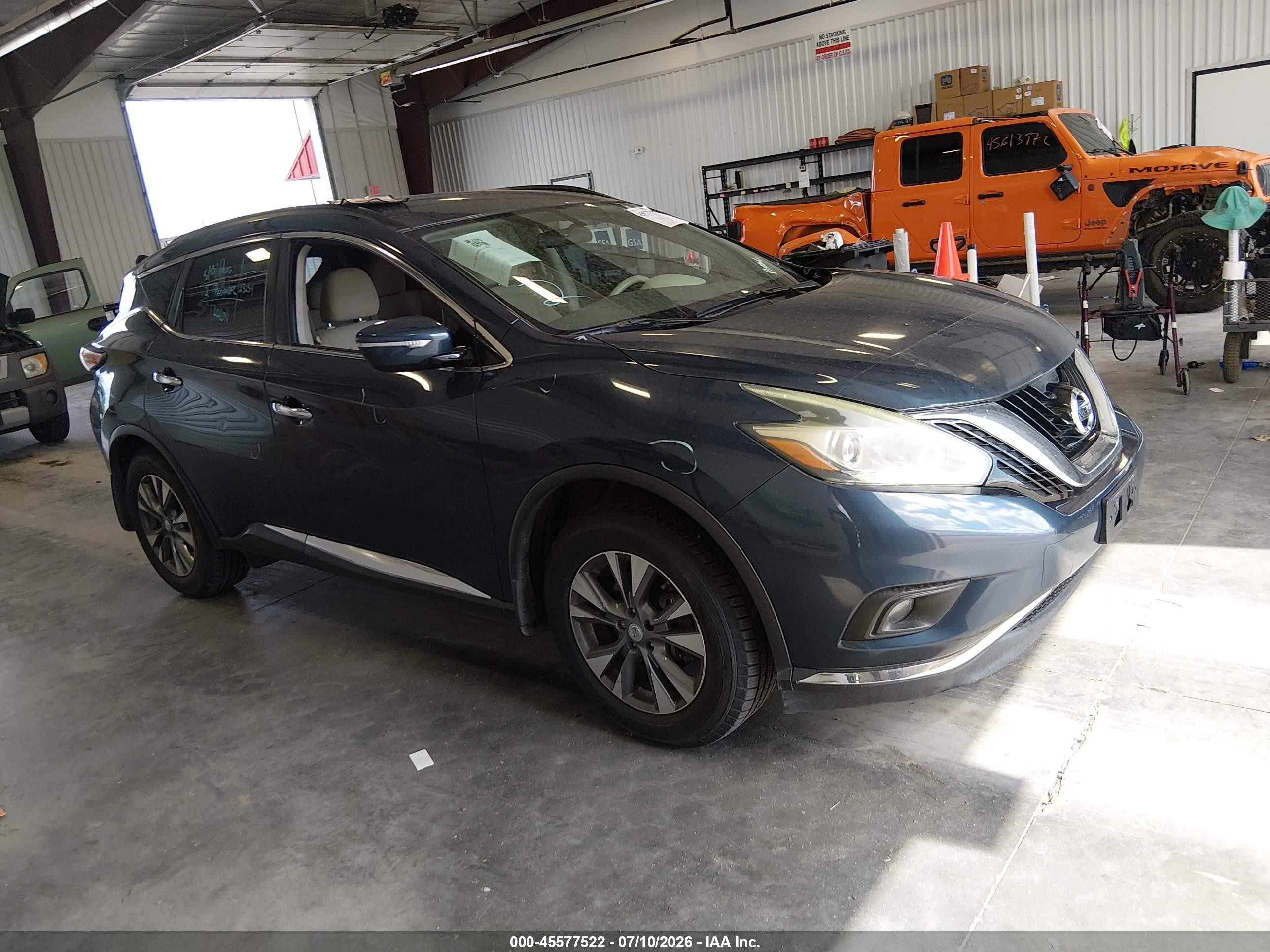 2015 Nissan Murano Sv Black vin: 5N1AZ2MH2FN219247