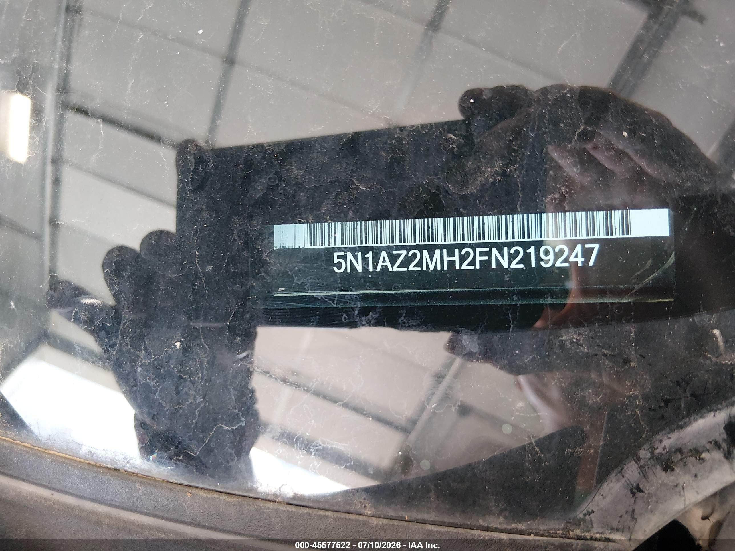 2015 Nissan Murano Sv Black vin: 5N1AZ2MH2FN219247
