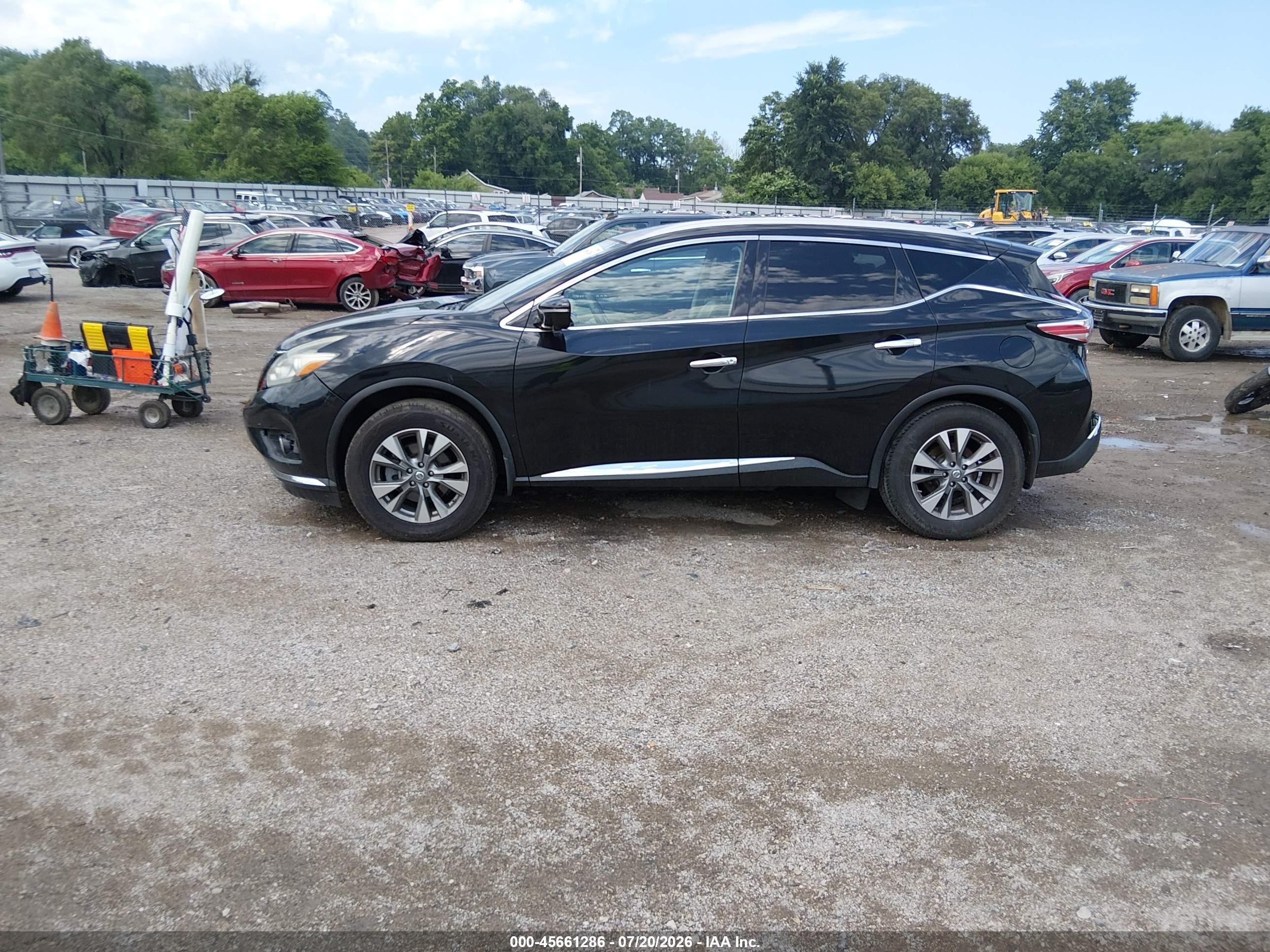 2015 Nissan Murano Sl Black vin: 5N1AZ2MH2FN230698
