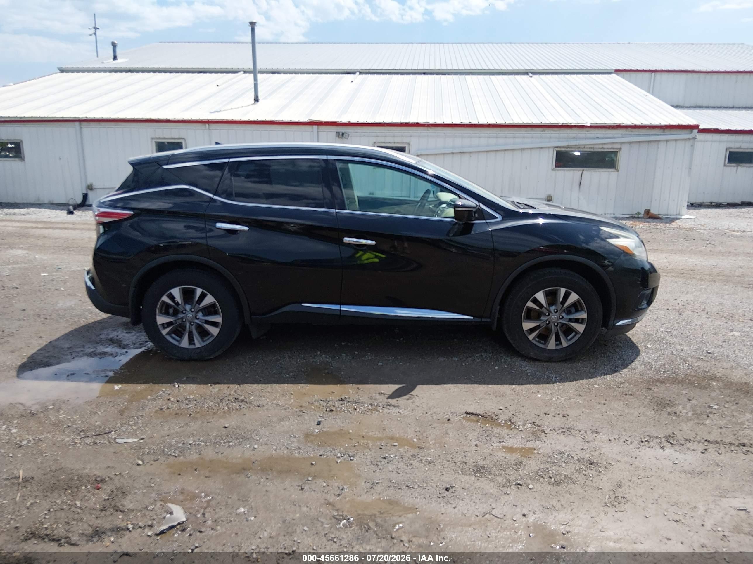 2015 Nissan Murano Sl Black vin: 5N1AZ2MH2FN230698