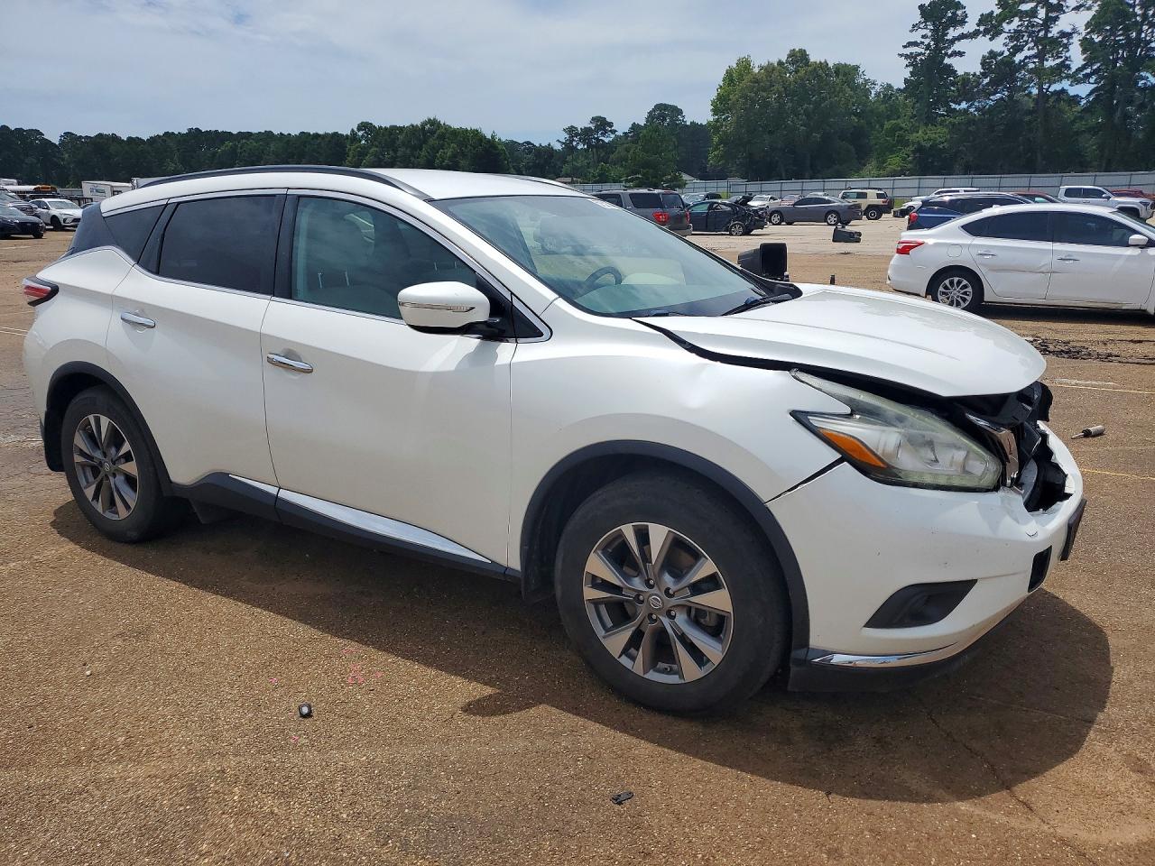 2015 Nissan Murano Sv Белый vin: 5N1AZ2MH2FN233858