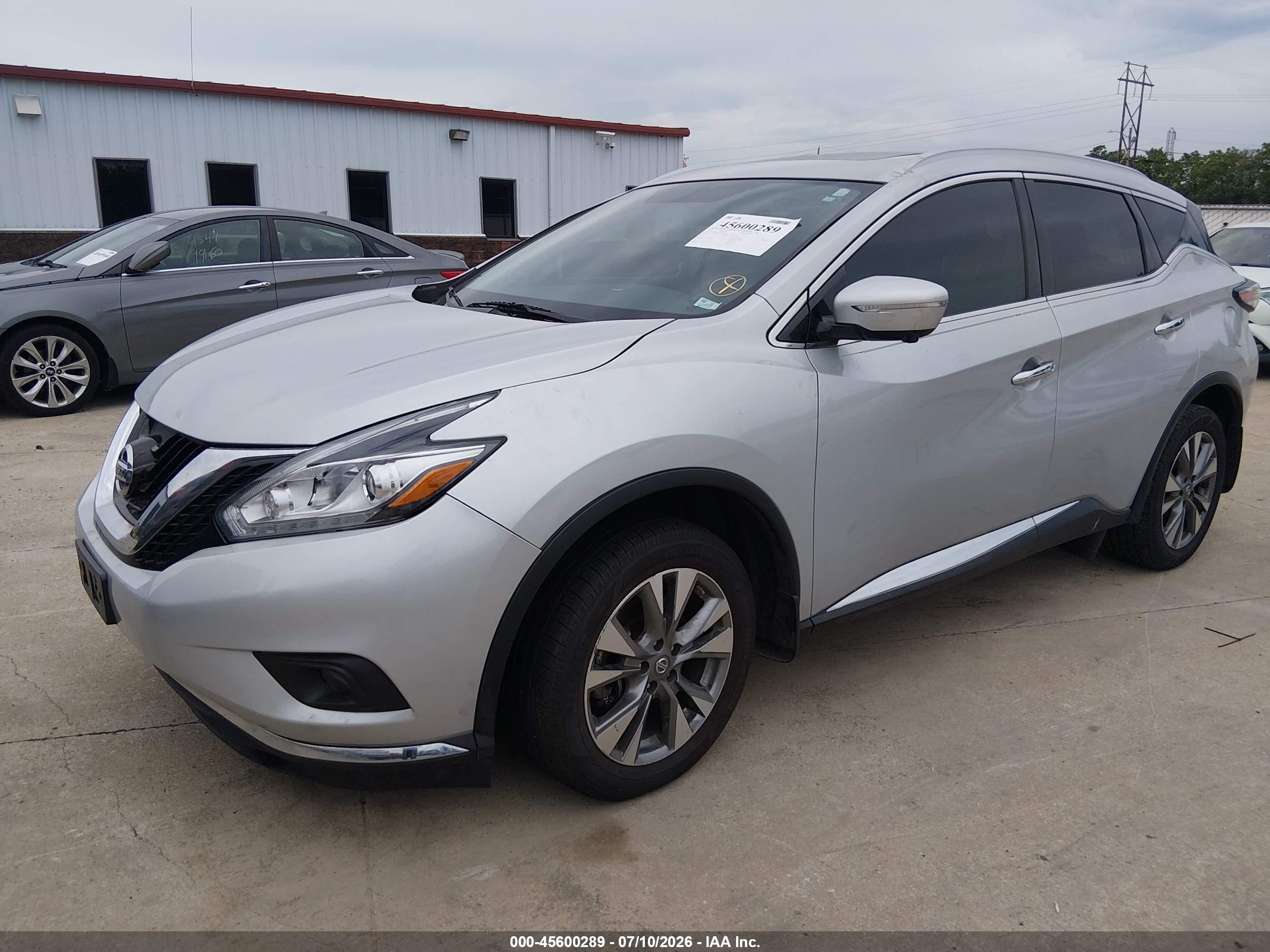 2015 Nissan Murano Sl Silver vin: 5N1AZ2MH2FN234640