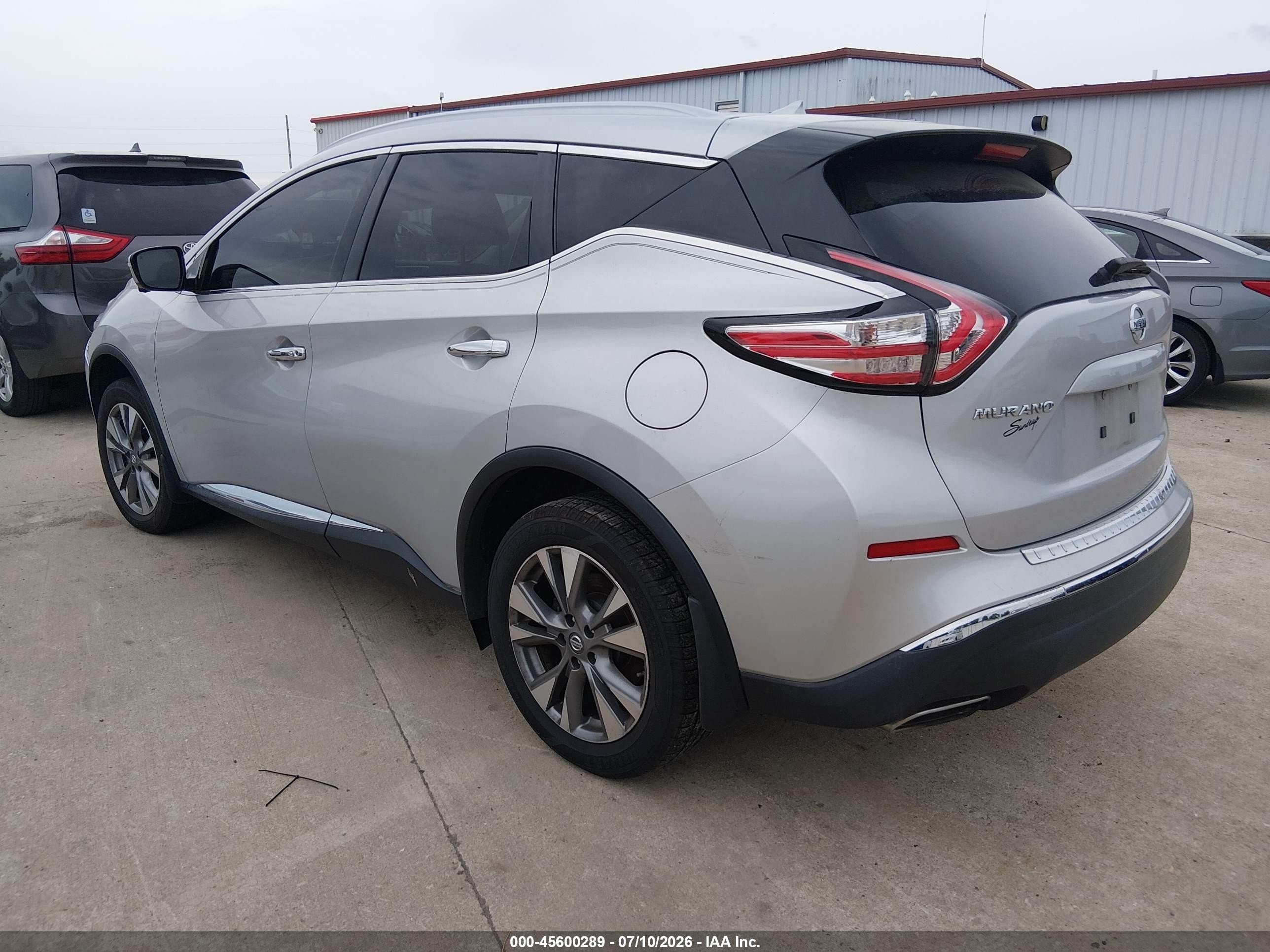 2015 Nissan Murano Sl Silver vin: 5N1AZ2MH2FN234640