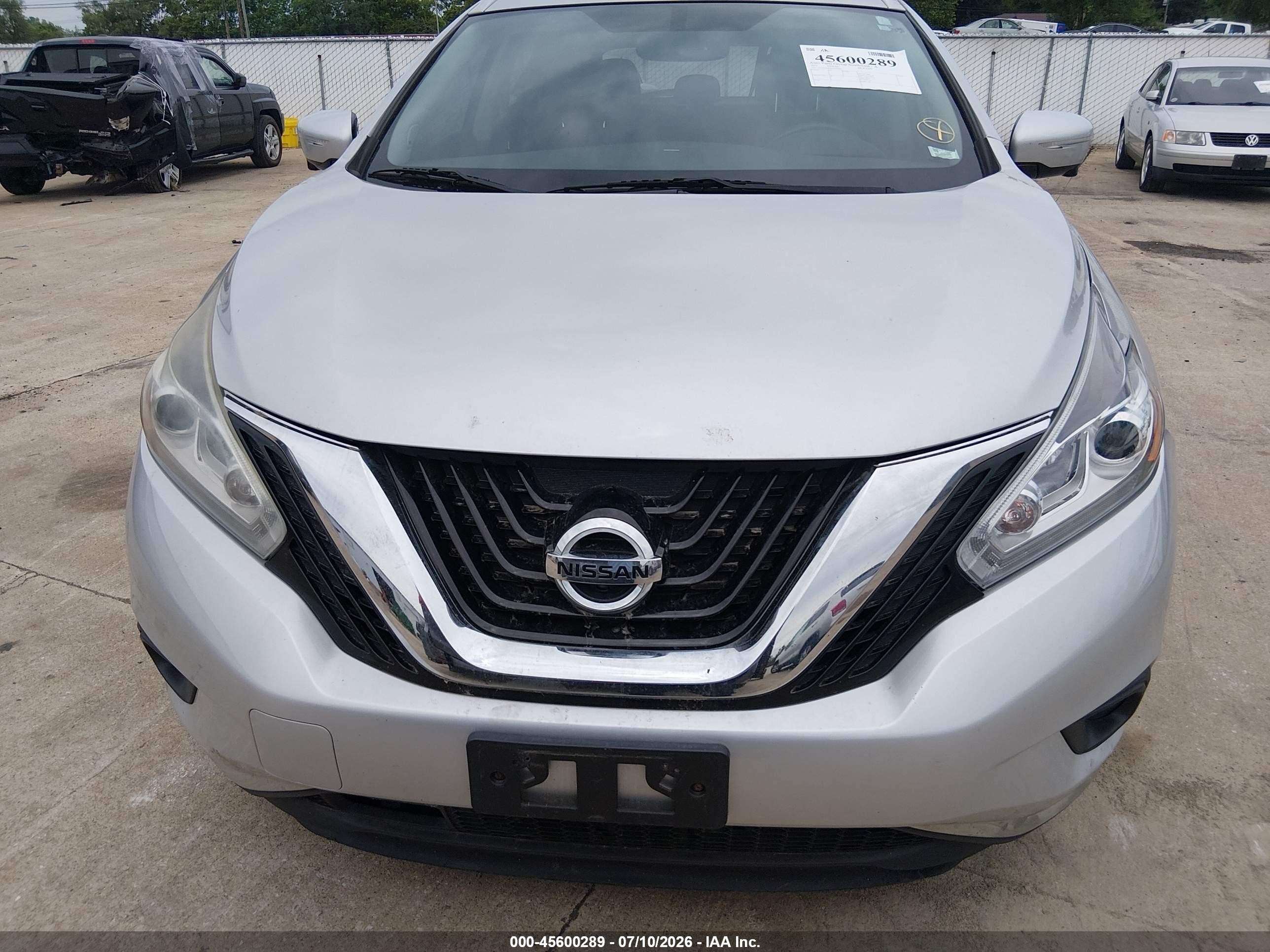 2015 Nissan Murano Sl Silver vin: 5N1AZ2MH2FN234640