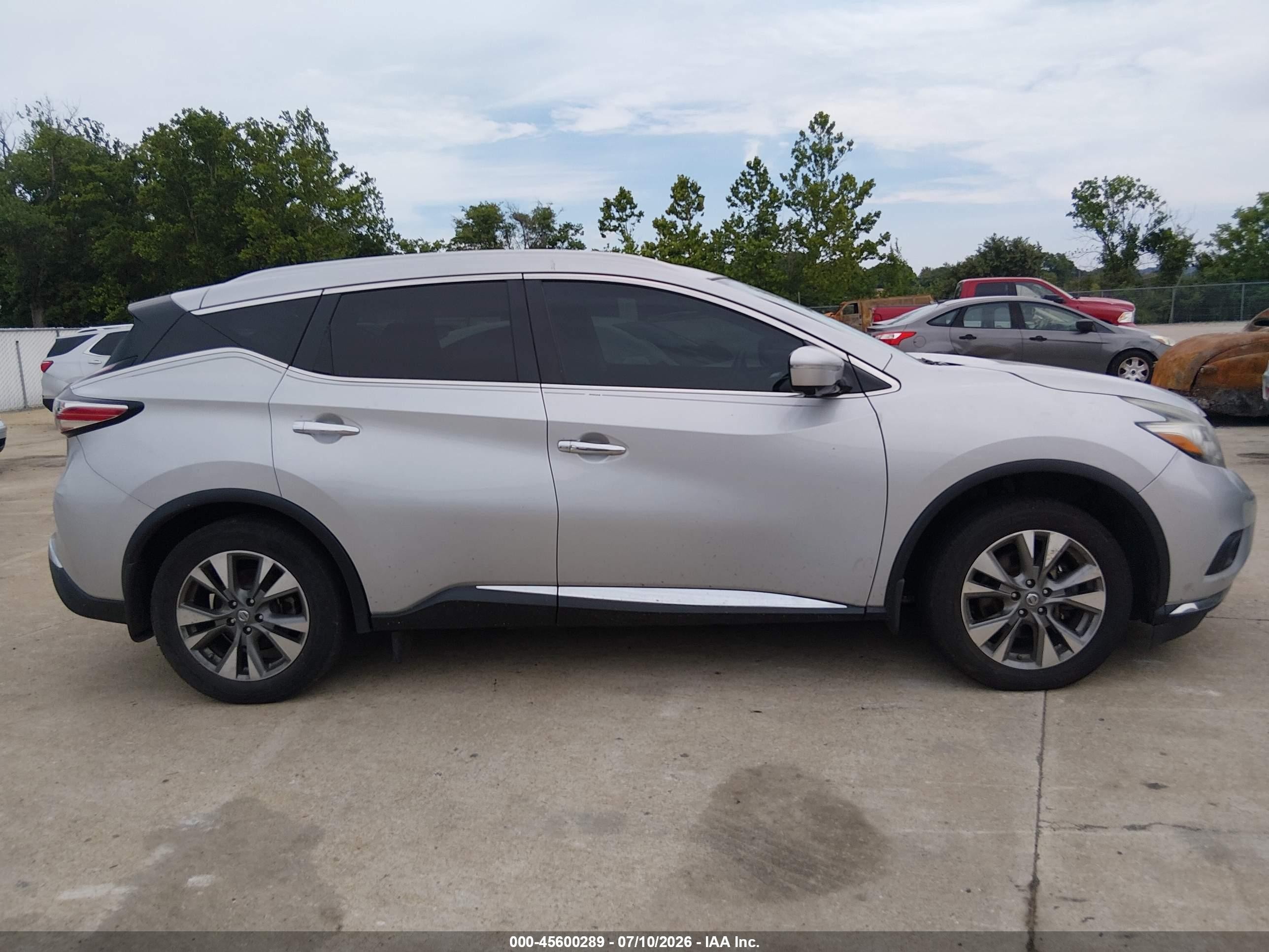 2015 Nissan Murano Sl Silver vin: 5N1AZ2MH2FN234640