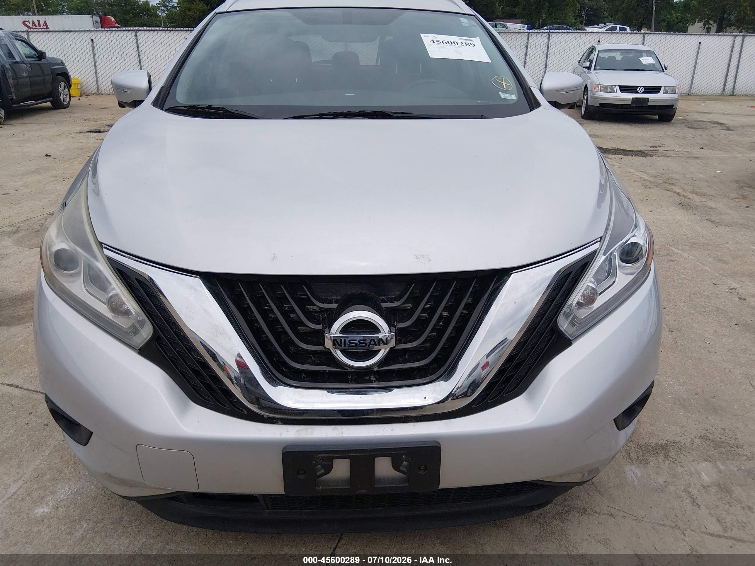 2015 Nissan Murano Sl Silver vin: 5N1AZ2MH2FN234640