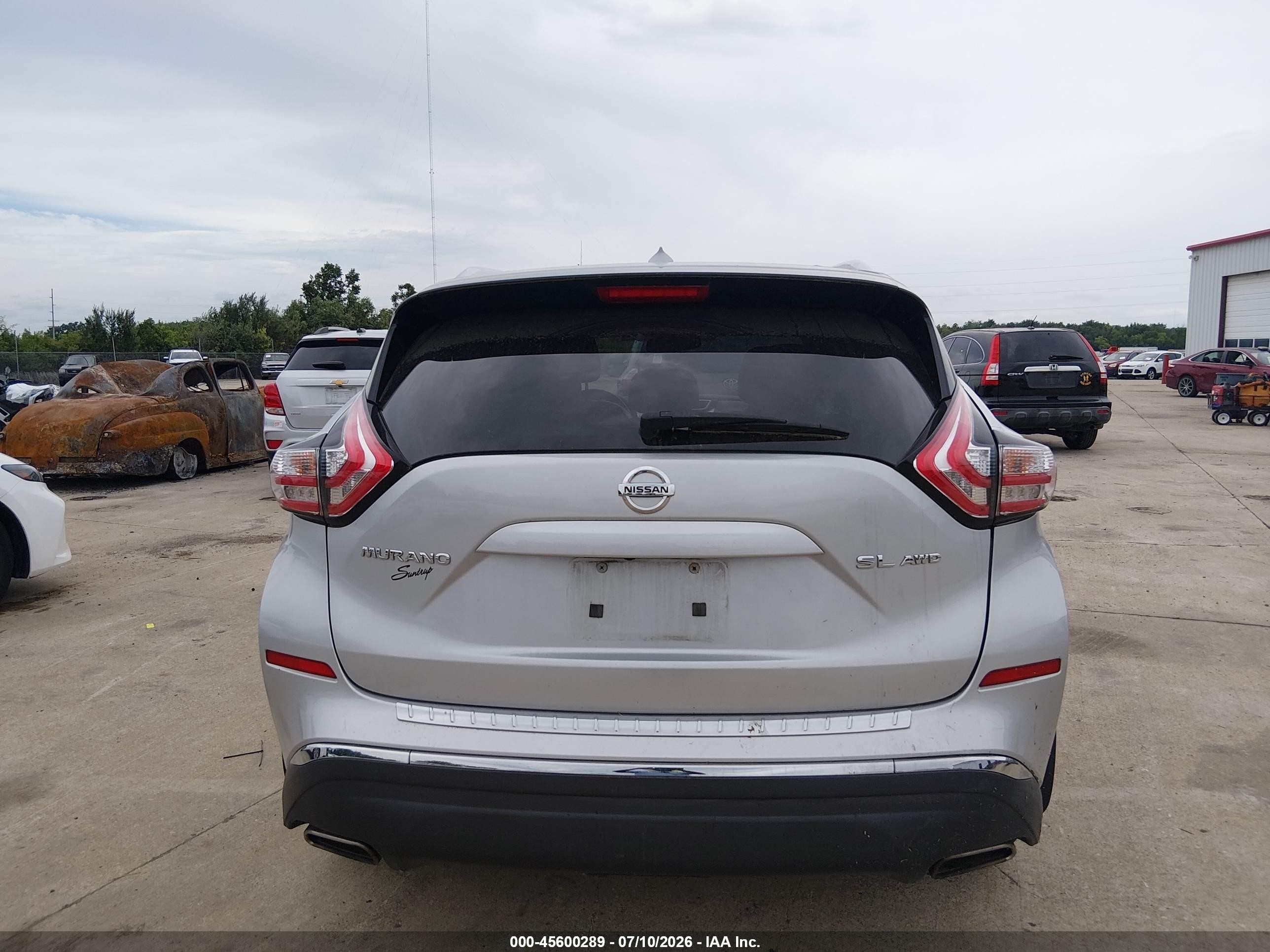 2015 Nissan Murano Sl Silver vin: 5N1AZ2MH2FN234640