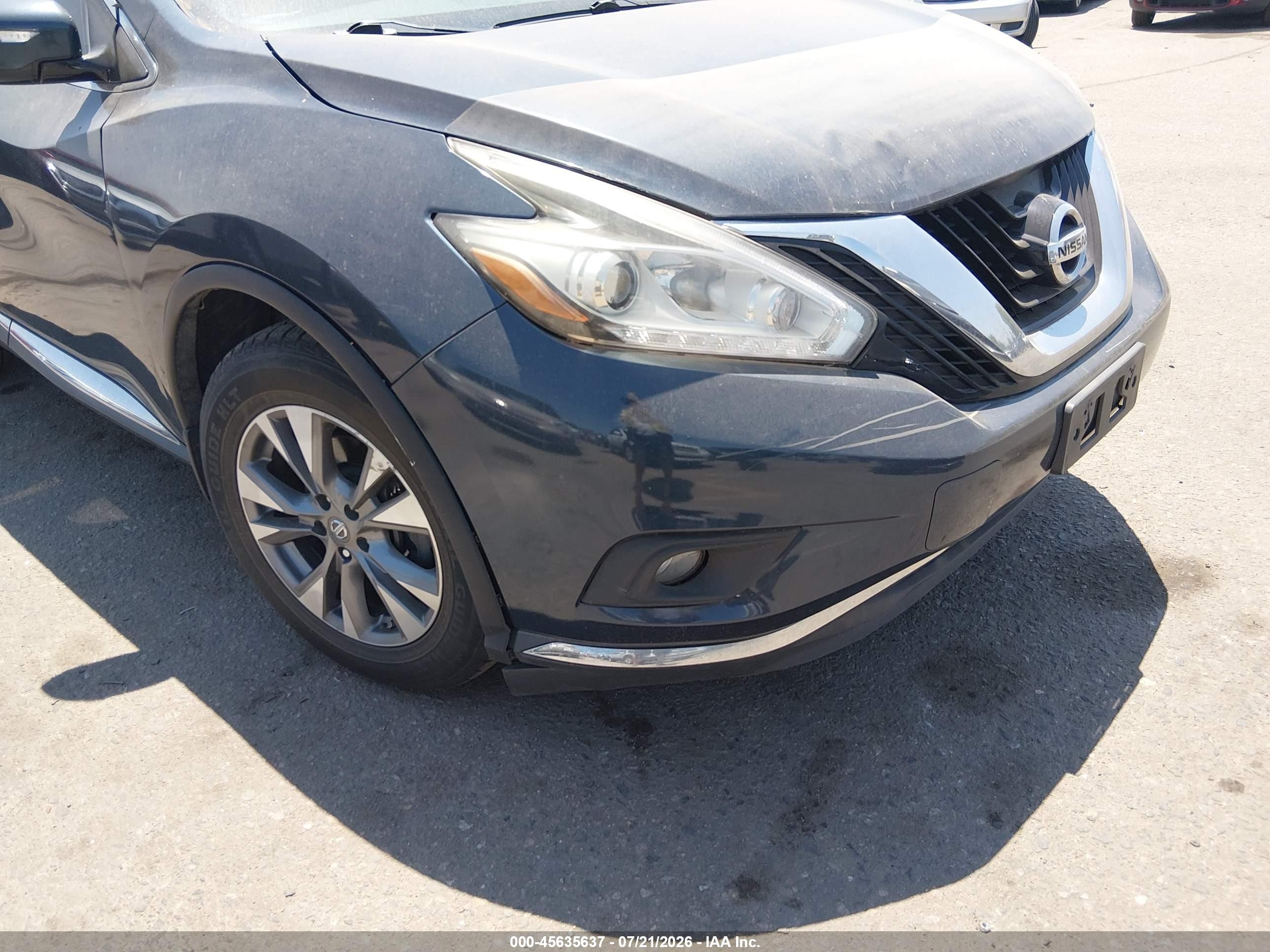 2015 Nissan Murano Sv Gray vin: 5N1AZ2MH2FN251339