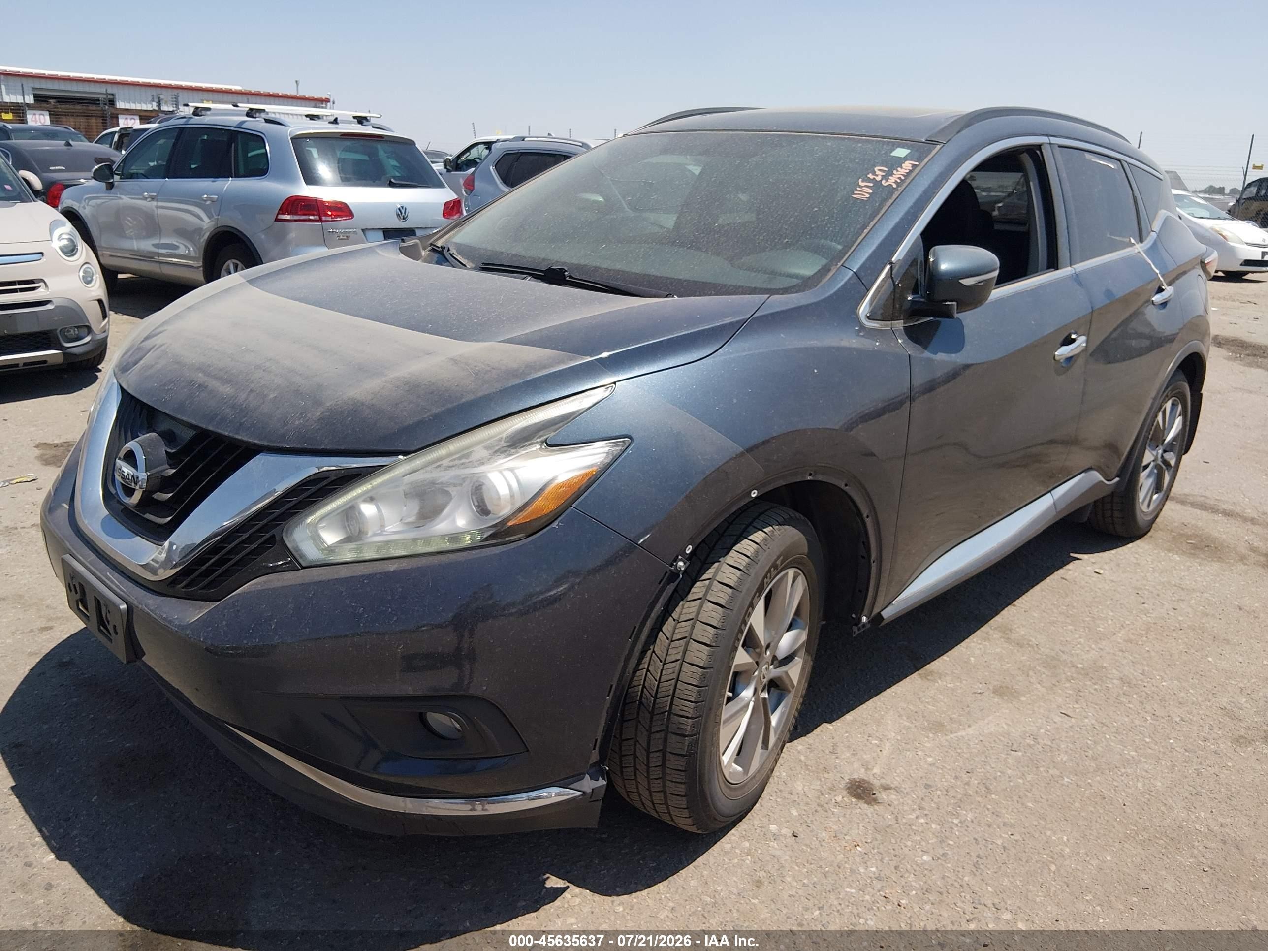 2015 Nissan Murano Sv Gray vin: 5N1AZ2MH2FN251339