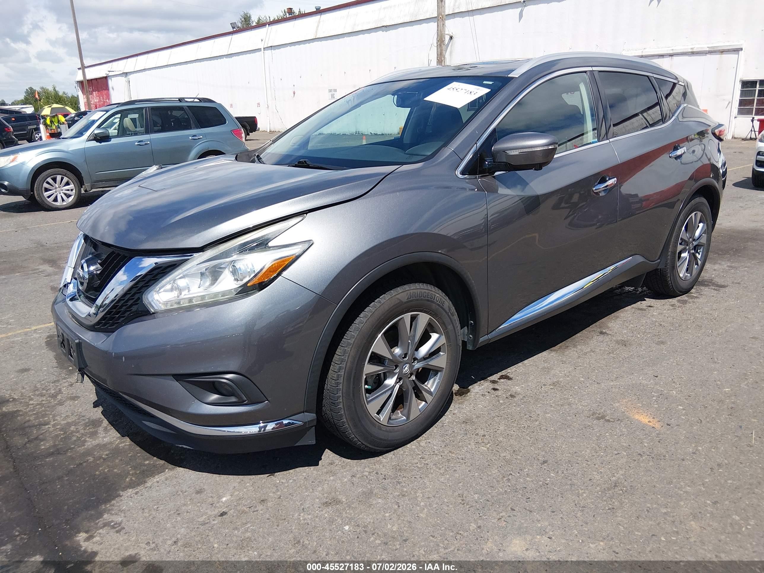 2015 Nissan Murano Sl Gray vin: 5N1AZ2MH2FN254595