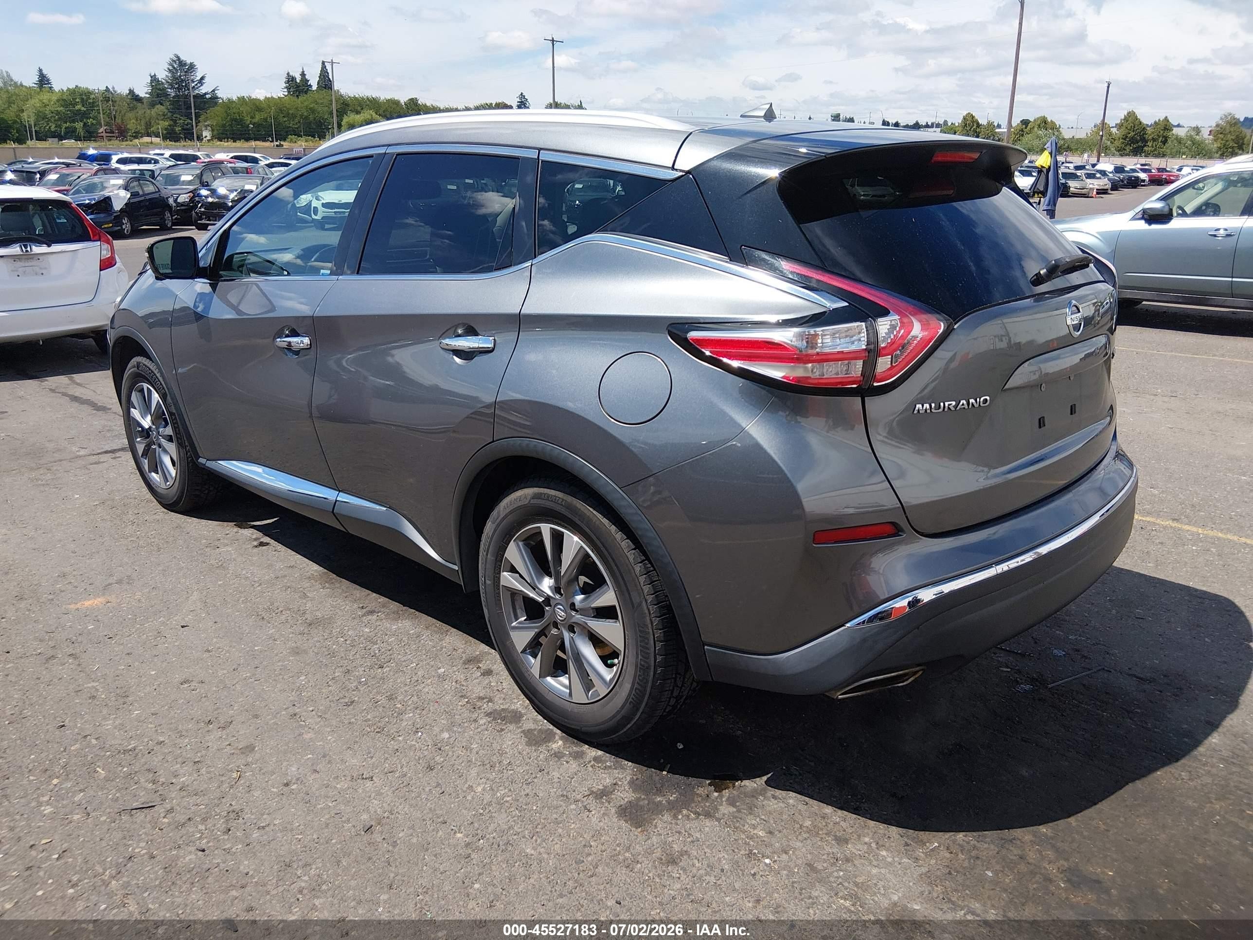 2015 Nissan Murano Sl Gray vin: 5N1AZ2MH2FN254595