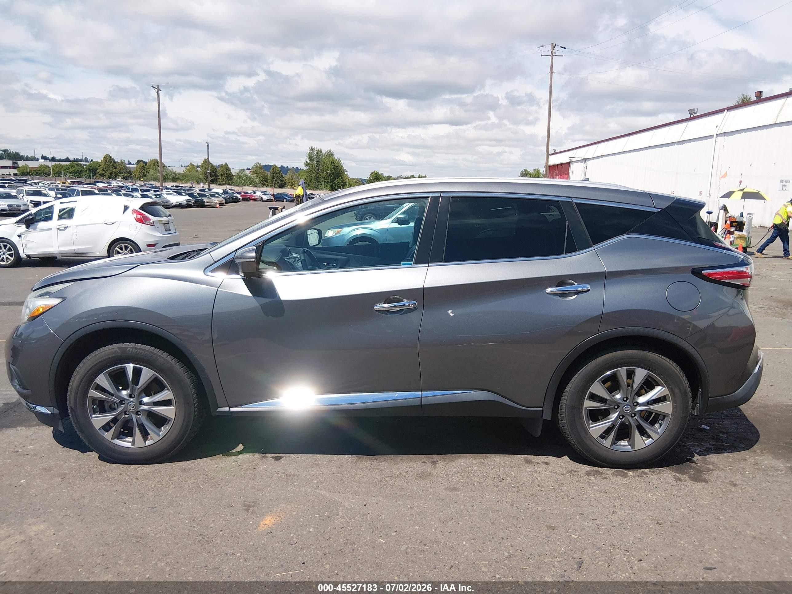 2015 Nissan Murano Sl Gray vin: 5N1AZ2MH2FN254595