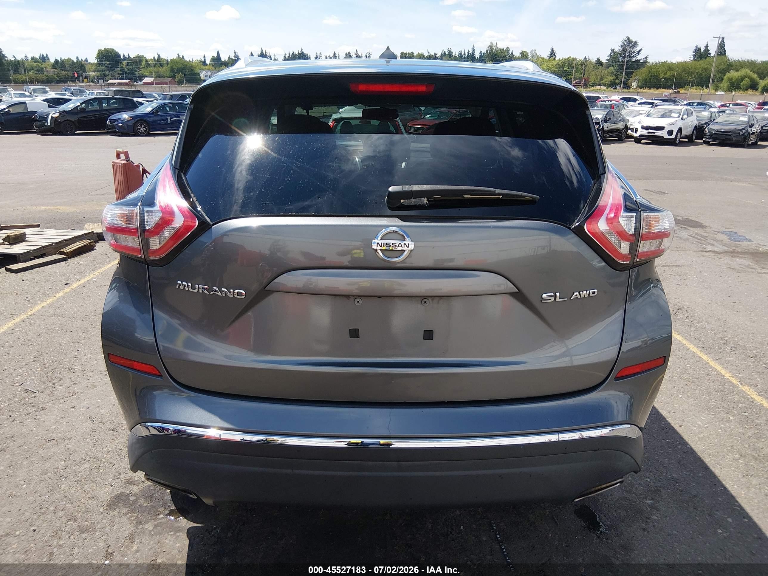 2015 Nissan Murano Sl Gray vin: 5N1AZ2MH2FN254595