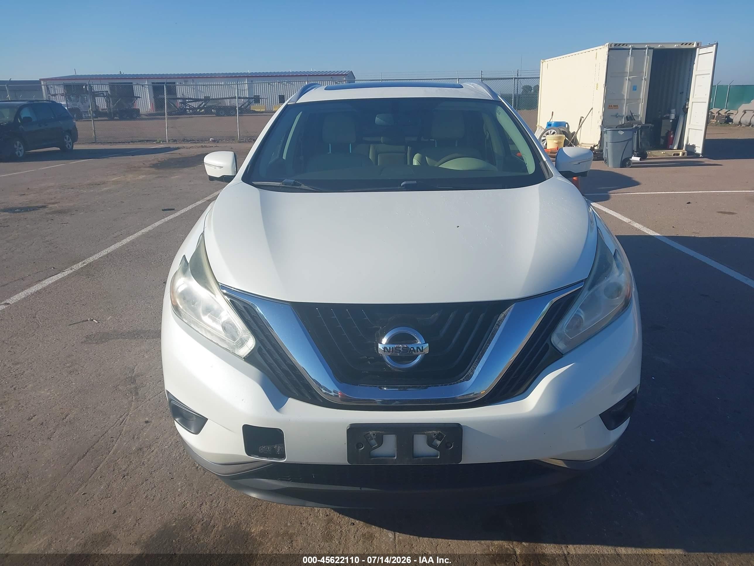 2015 Nissan Murano   White vin: 5N1AZ2MH2FN277472