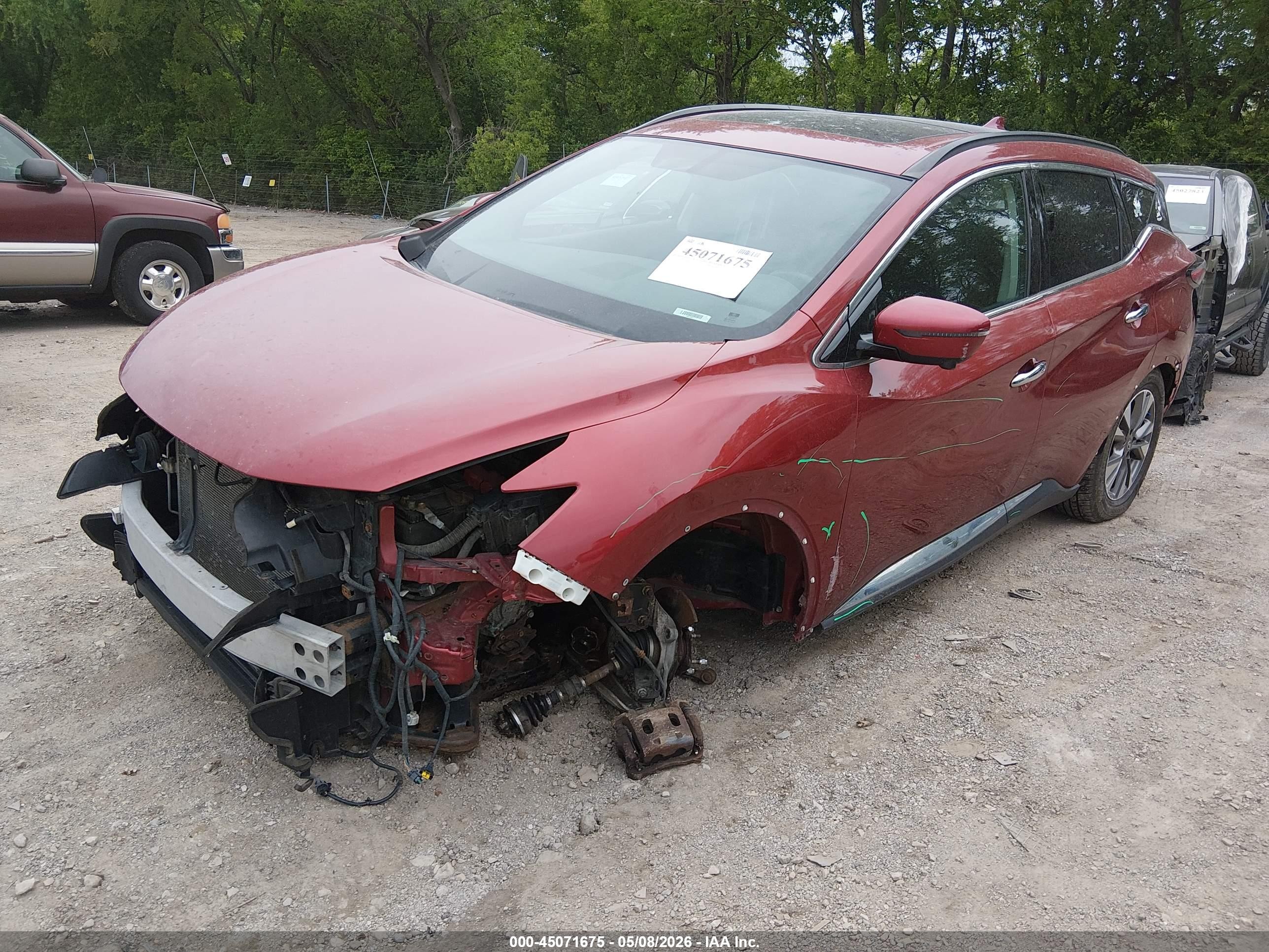 2017 Nissan Murano Platinum/s/sl/sv Красный vin: 5N1AZ2MH2HN149848
