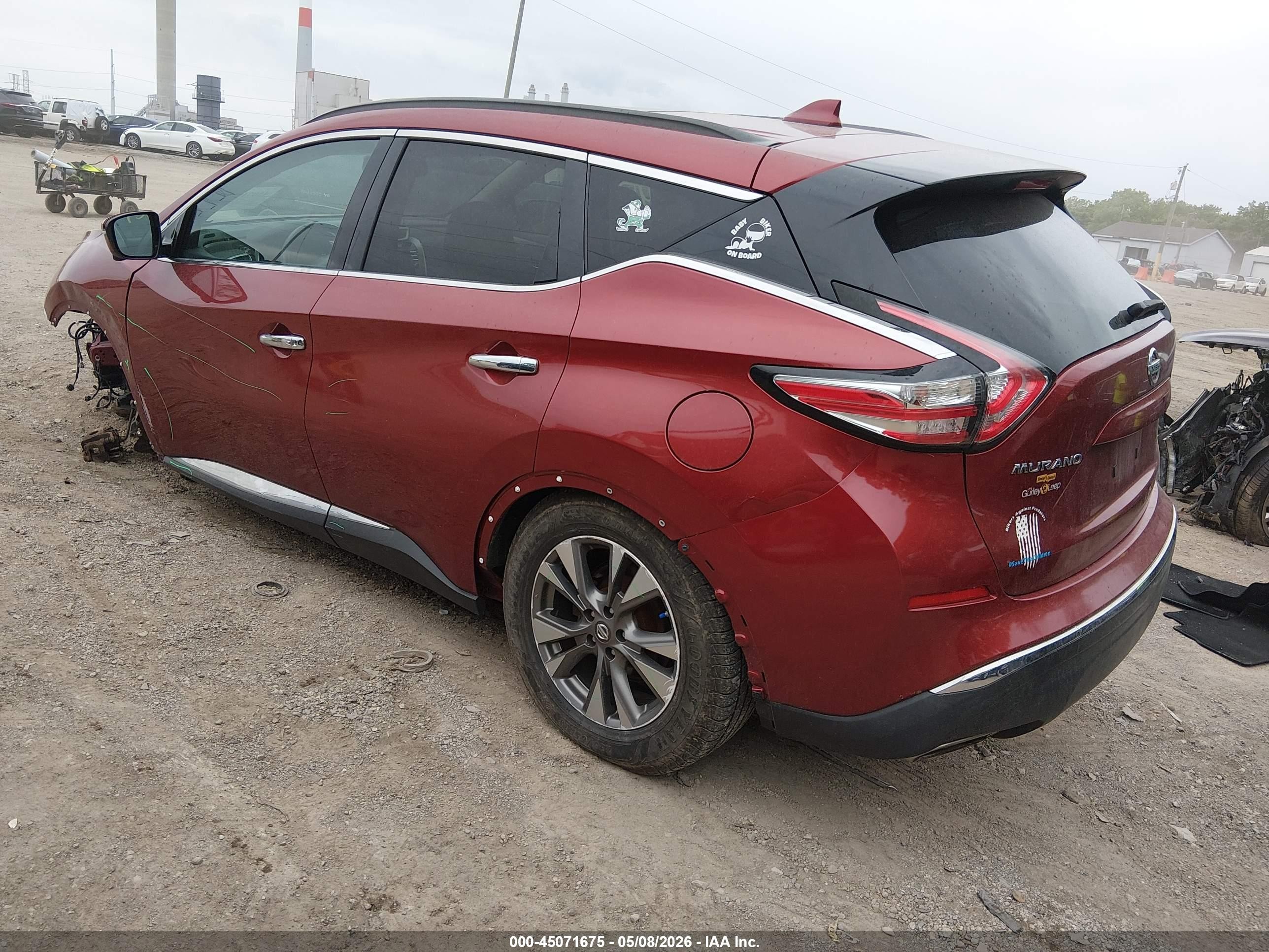 2017 Nissan Murano Platinum/s/sl/sv Красный vin: 5N1AZ2MH2HN149848