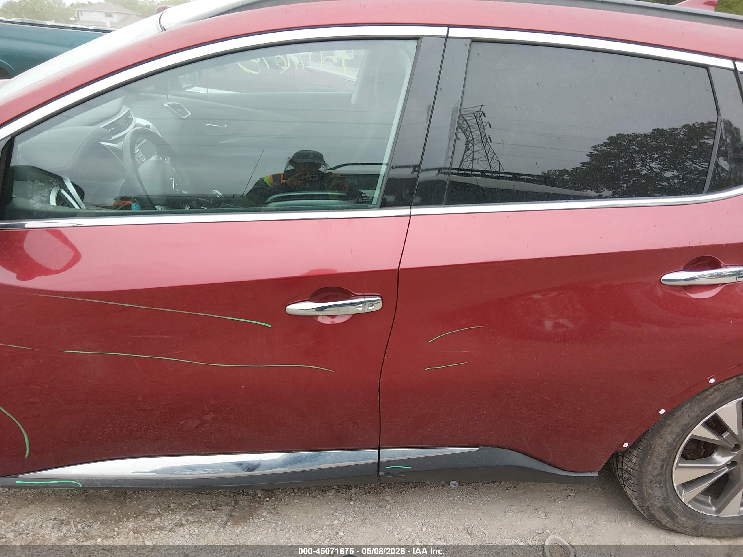 2017 Nissan Murano Platinum/s/sl/sv Красный vin: 5N1AZ2MH2HN149848
