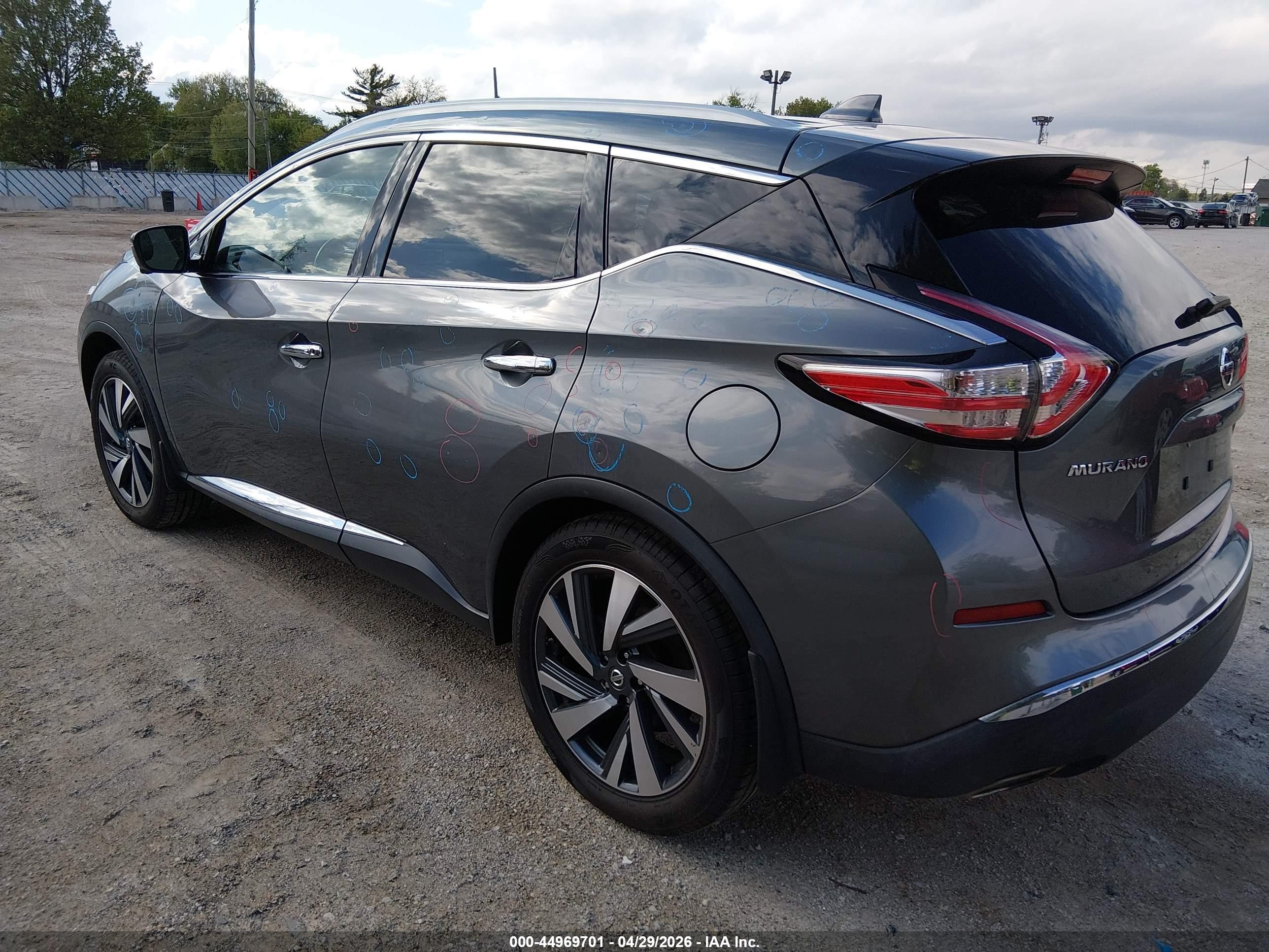 2017 Nissan Murano Platinum Серый vin: 5N1AZ2MH2HN202693