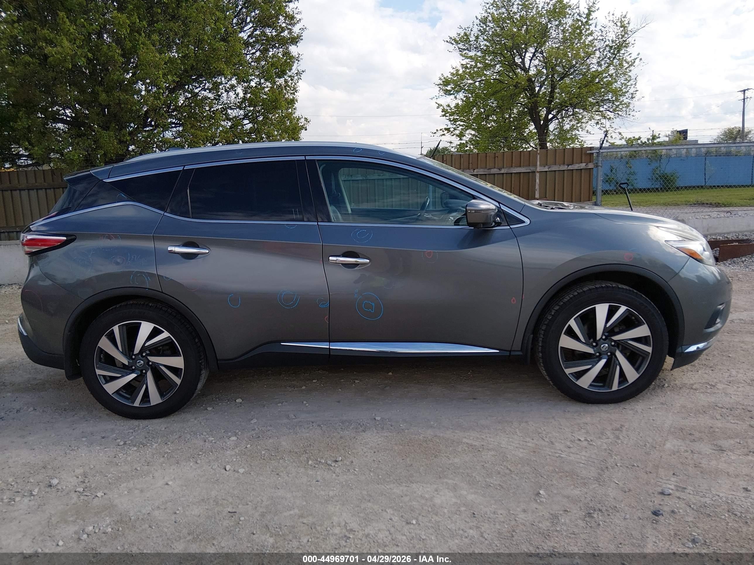 2017 Nissan Murano Platinum Серый vin: 5N1AZ2MH2HN202693
