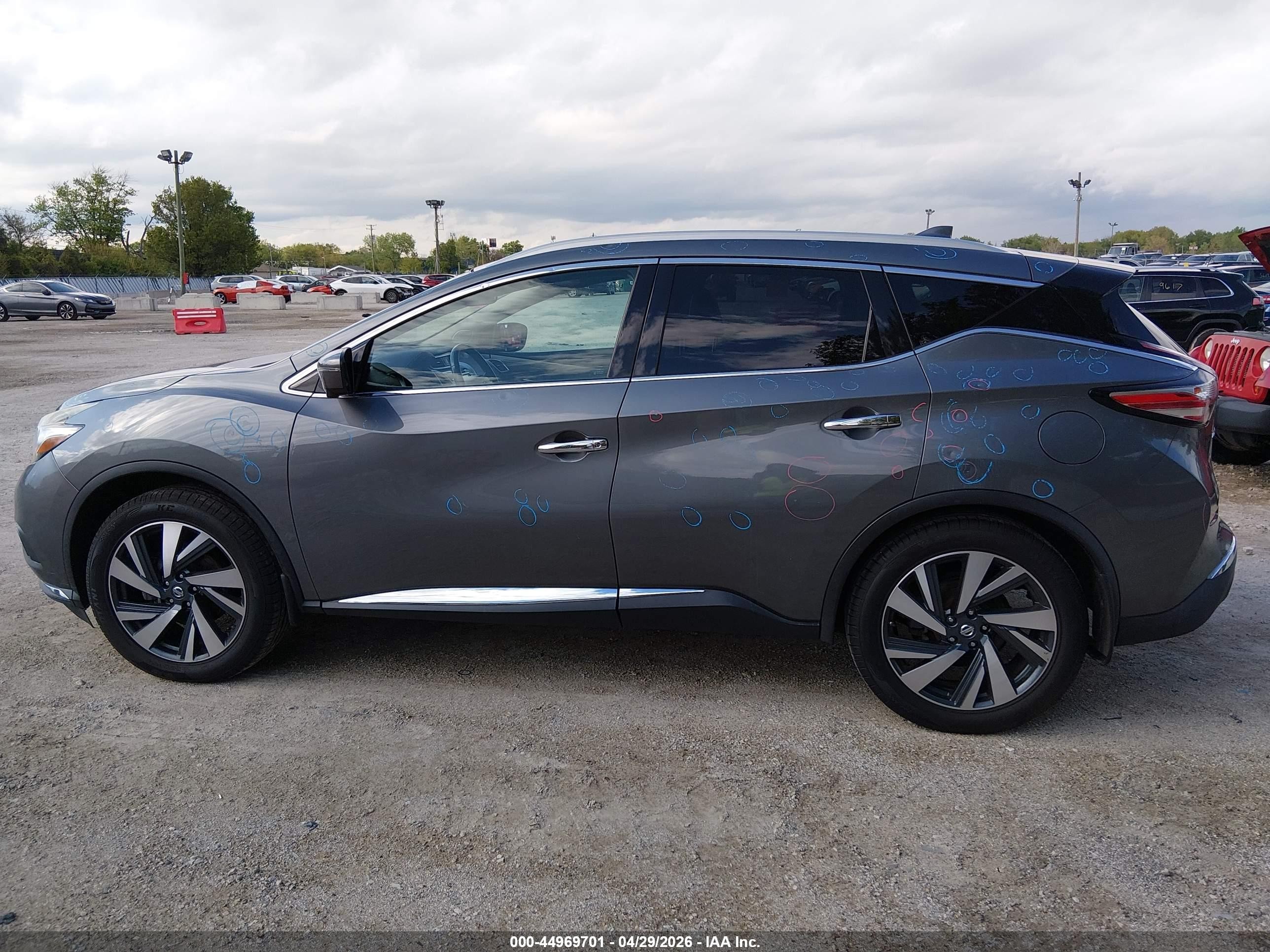 2017 Nissan Murano Platinum Серый vin: 5N1AZ2MH2HN202693