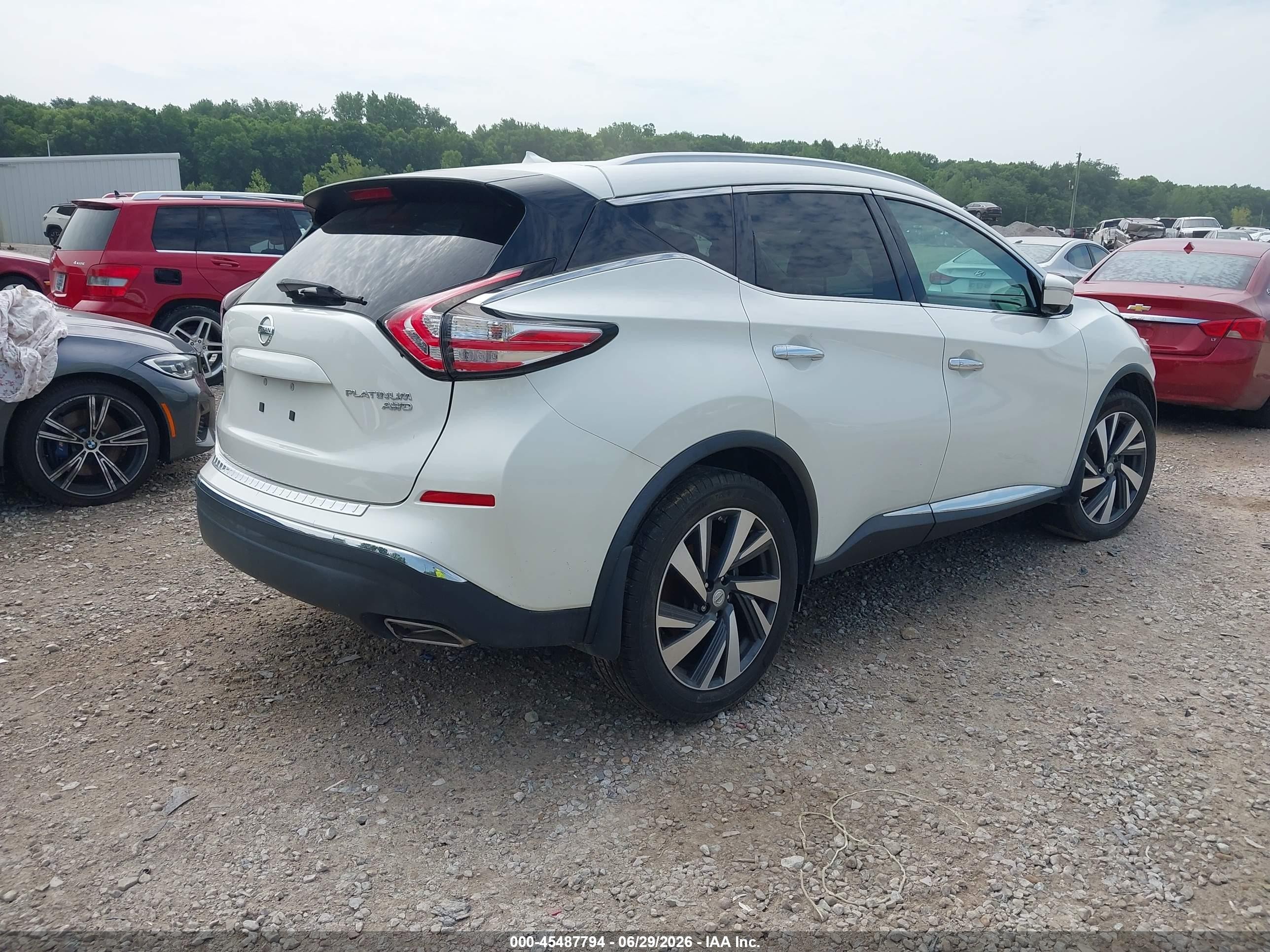 2015 Nissan Murano Platinum White vin: 5N1AZ2MH3FN221671