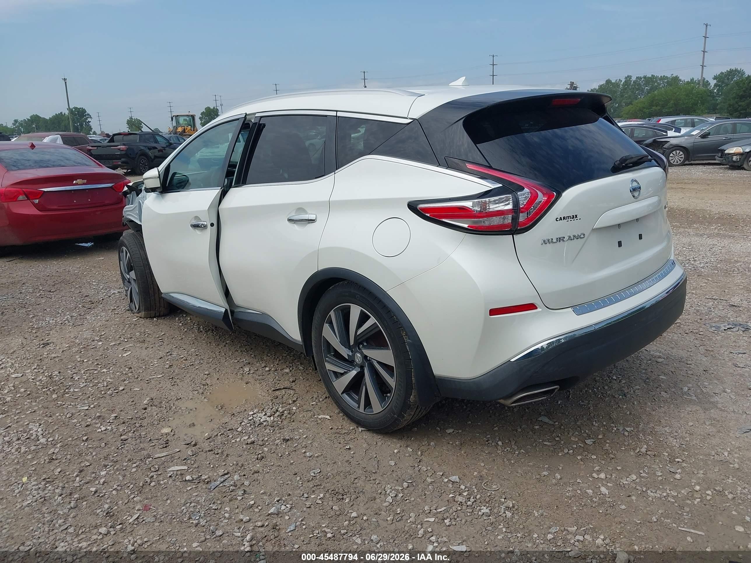 2015 Nissan Murano Platinum White vin: 5N1AZ2MH3FN221671