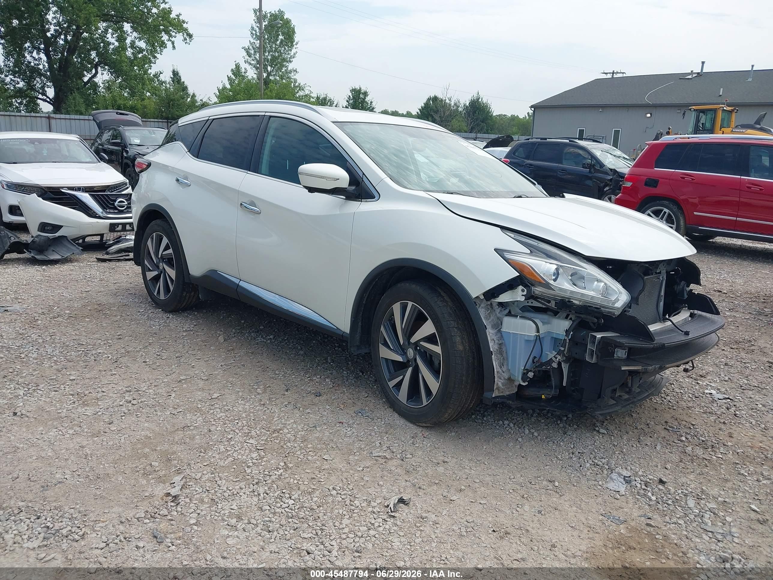 2015 Nissan Murano Platinum White vin: 5N1AZ2MH3FN221671