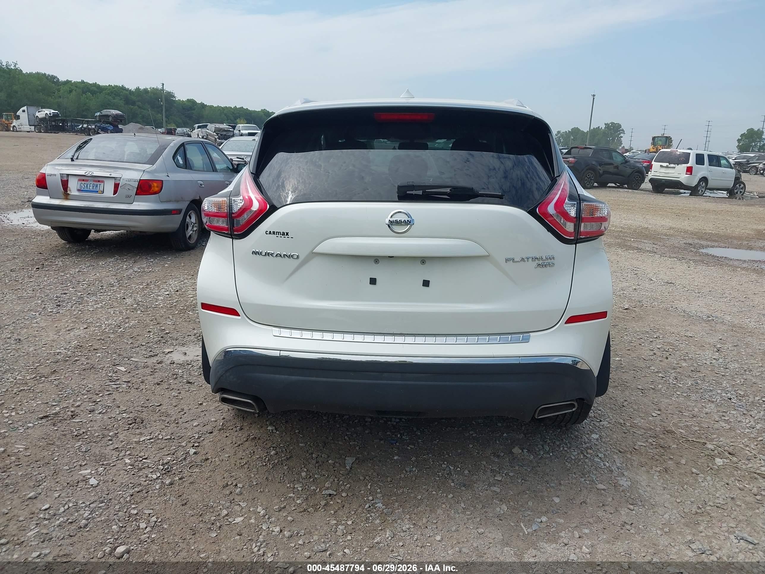 2015 Nissan Murano Platinum White vin: 5N1AZ2MH3FN221671