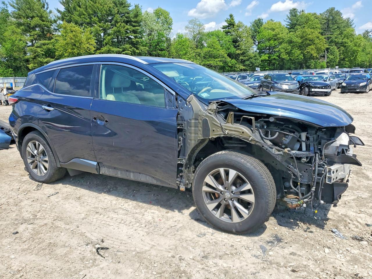 2015 Nissan Murano Sl Blue vin: 5N1AZ2MH3FN226241