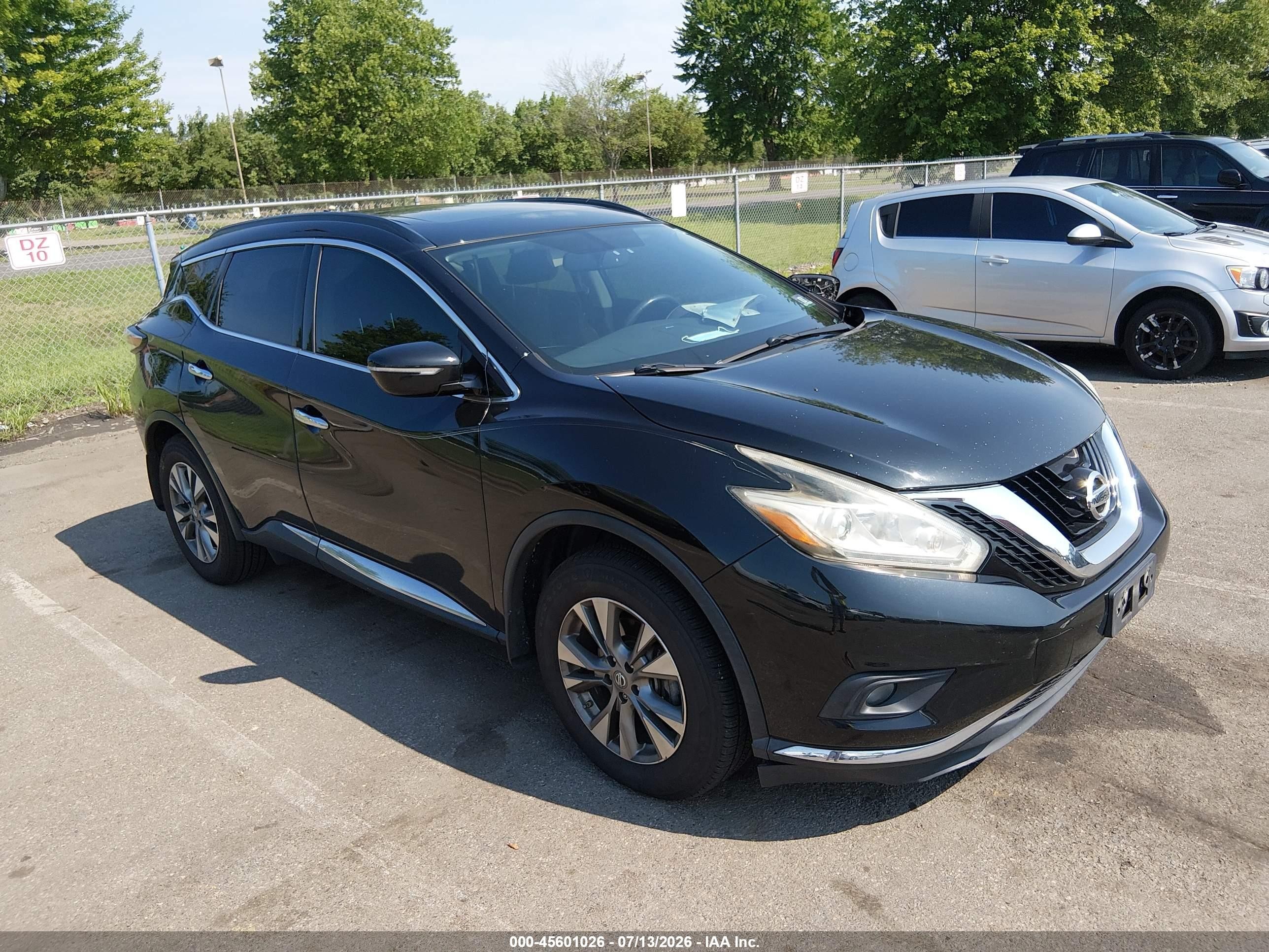 2015 Nissan Murano Sv Black vin: 5N1AZ2MH3FN226921